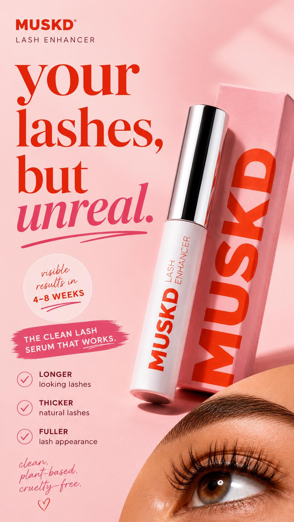 MUSKD Facebook ad: Real Lash Growth Without Extensions