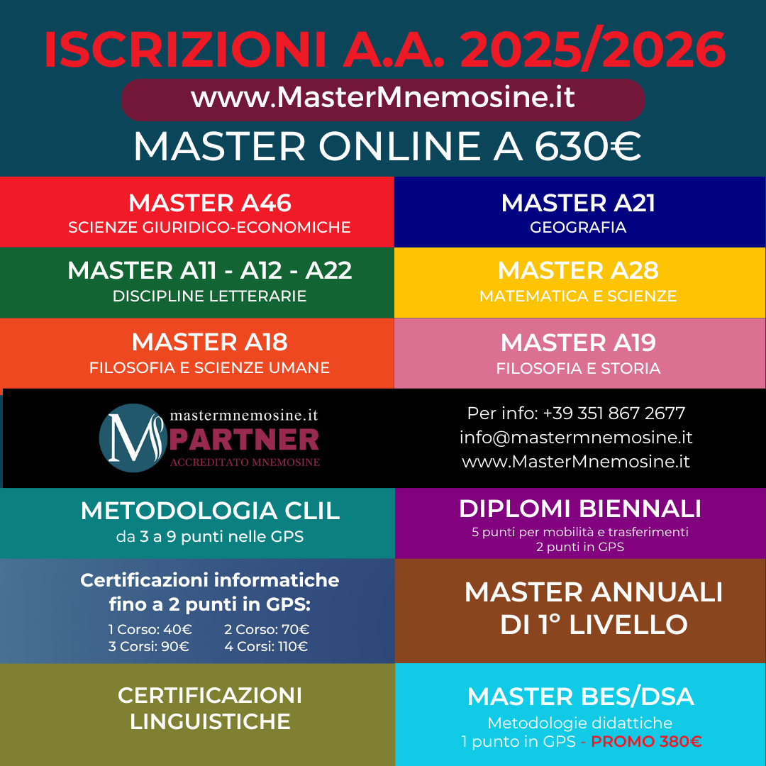 Mnemosine - Promo mo12 Facebook ad: Ottieni la tua seconda abilitazione all'insegnamento online!