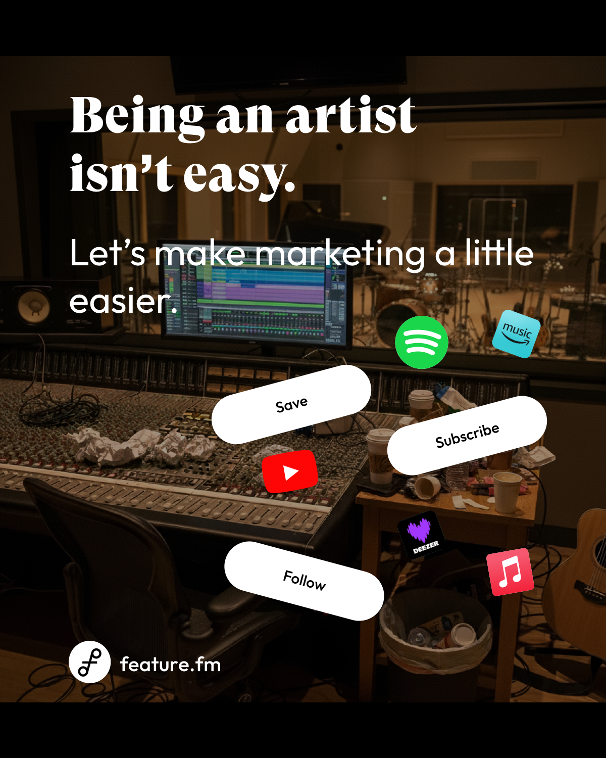 Feature.fm Facebook ad