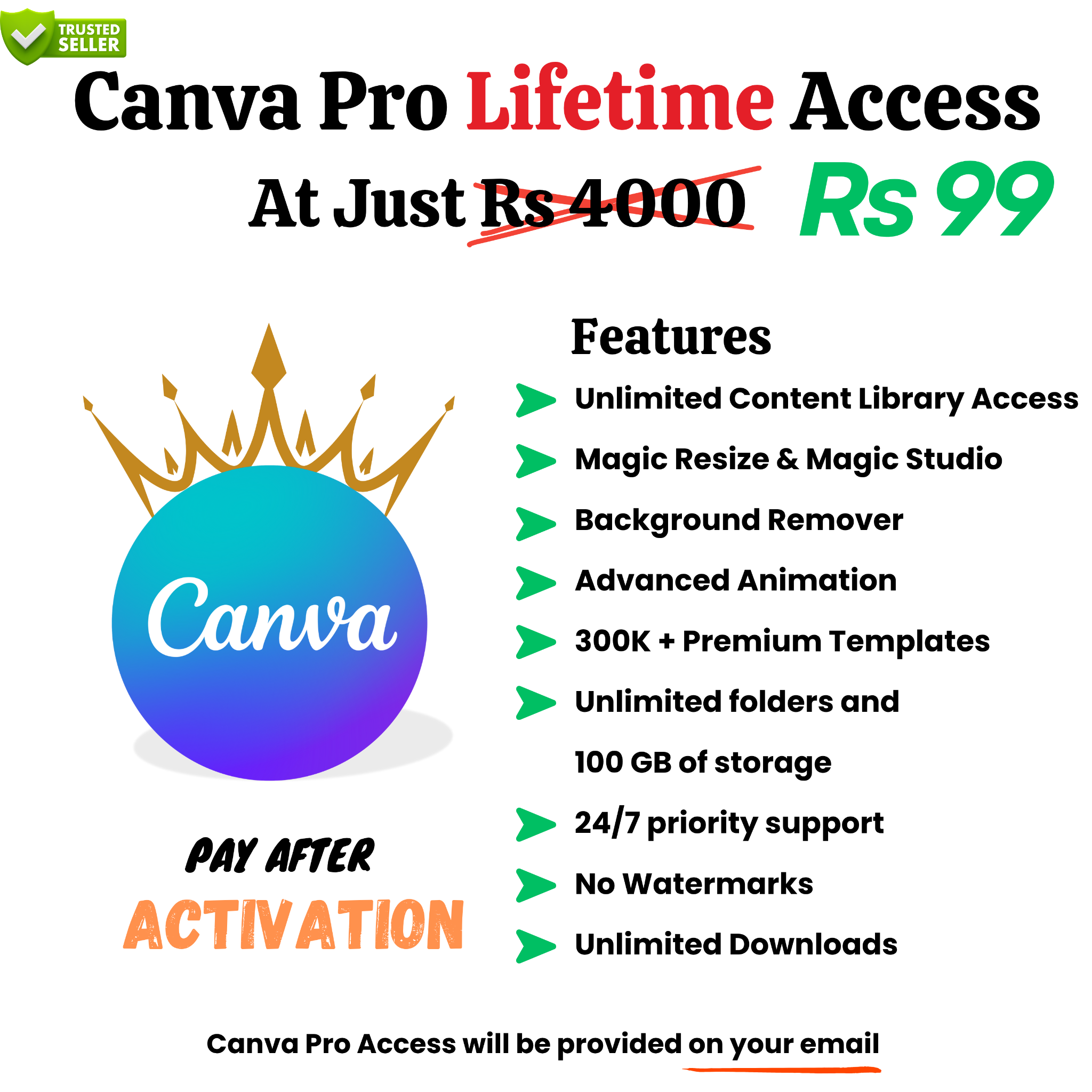 DigitalWala Facebook ad: Canva Pro Lifetime at ₹119