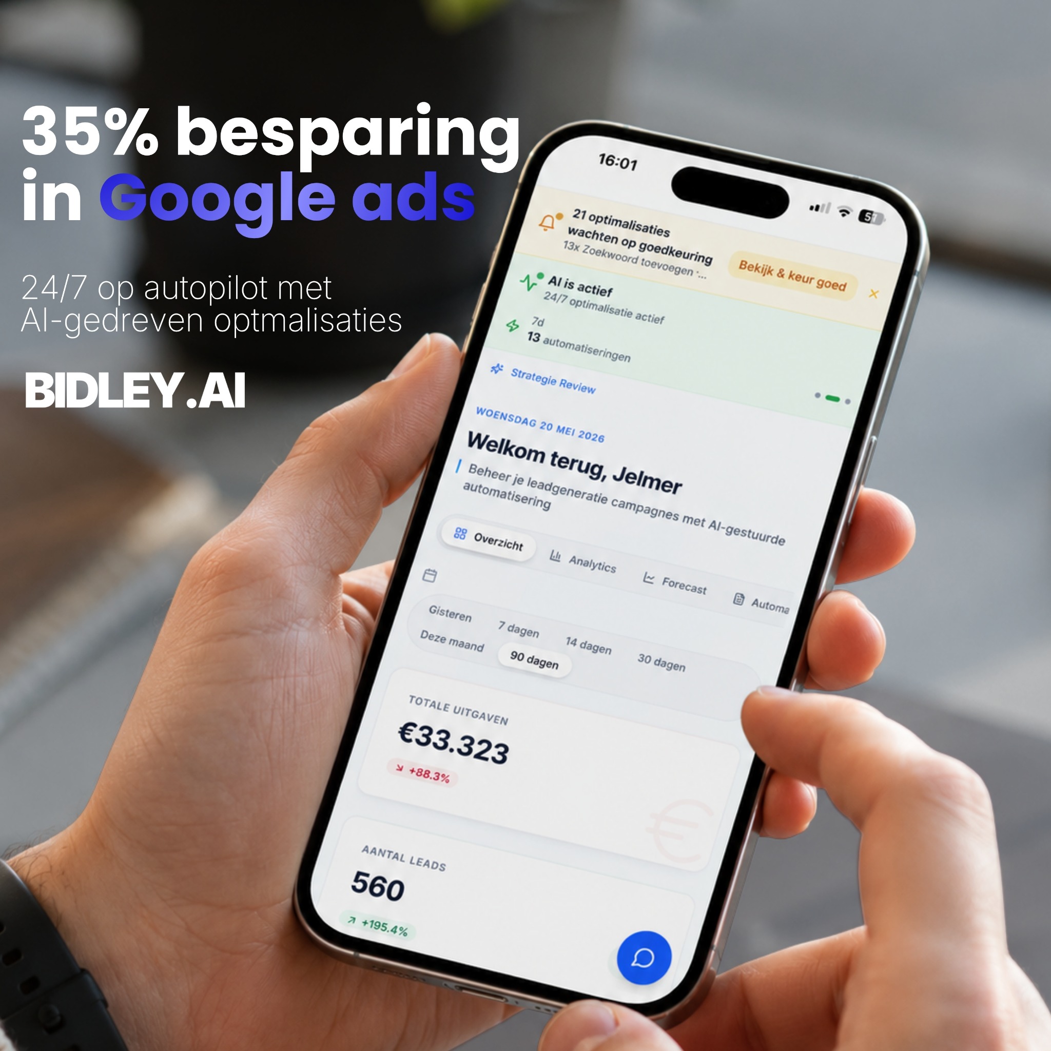 Bidley.ai - 24/7 AI Google Ads optimalisatie Facebook ad