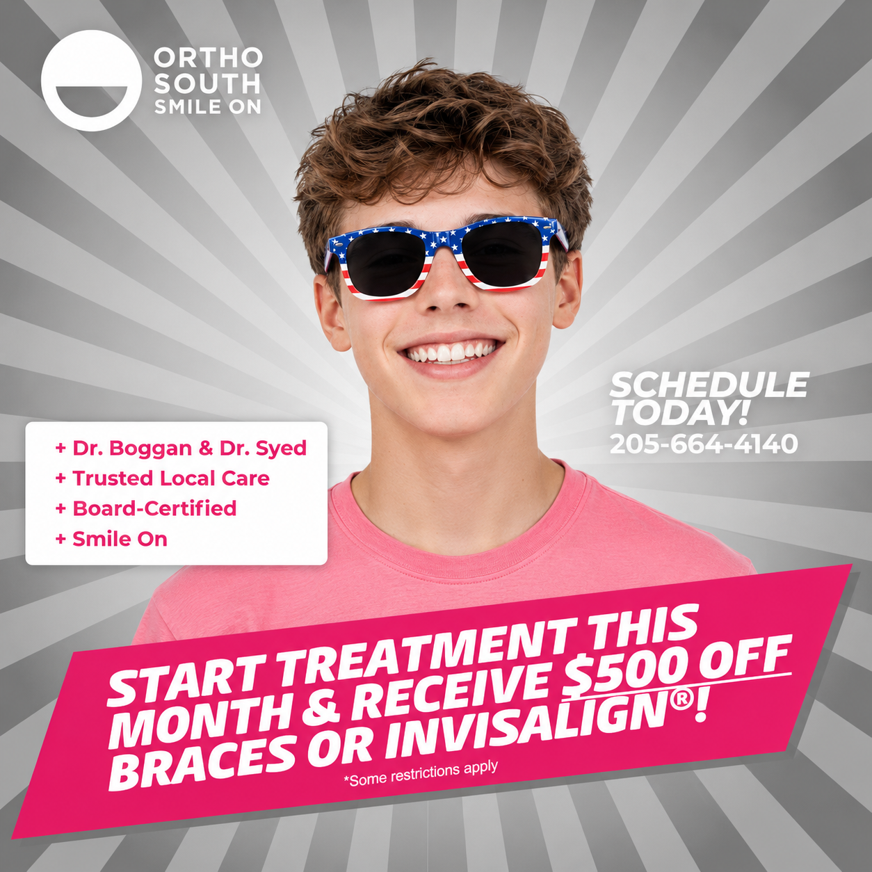Ortho South Facebook ad from Jul 1, 2026