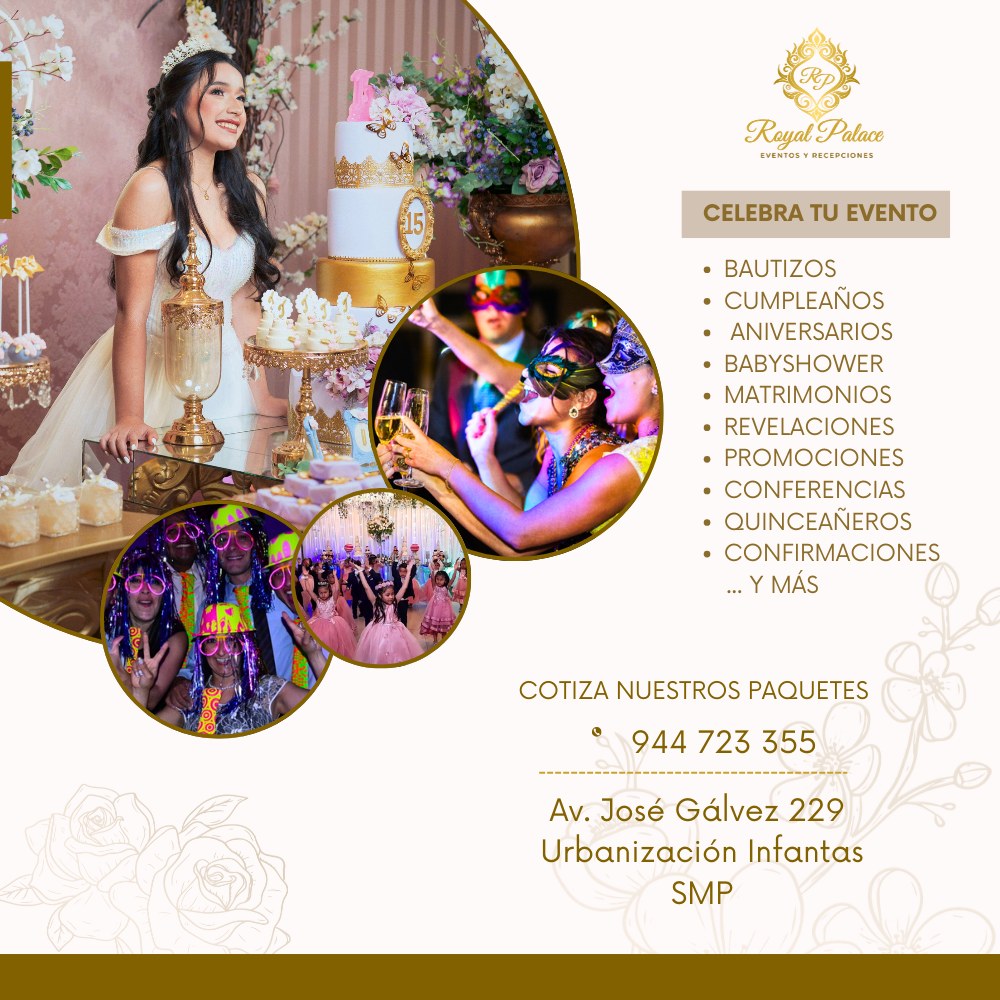 Royal Palace - Eventos y Recepciones Facebook ad: 𝗘𝗦𝗖𝗥𝗜𝗕𝗘𝗡𝗢𝗦 𝗬 𝗖𝗢𝗧𝗜𝗭𝗔 𝗧𝗨 𝗘𝗩𝗘𝗡𝗧𝗢