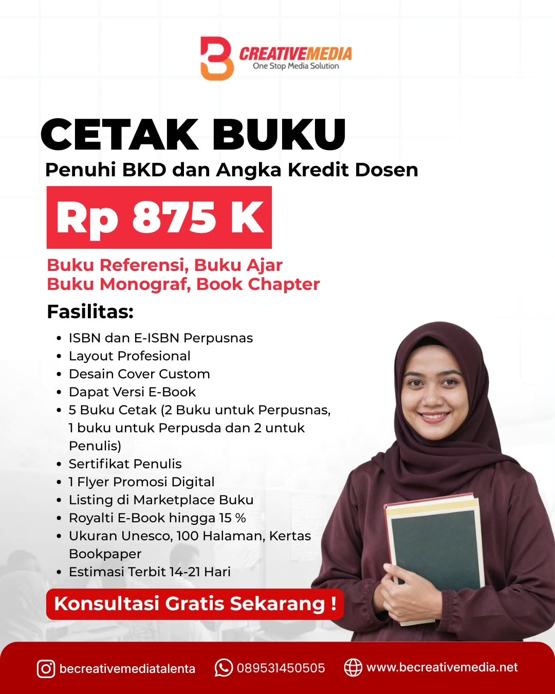 Be Creative Media Facebook ad: Solusi Buku untuk BKD Dosen Mulai Rp 875K