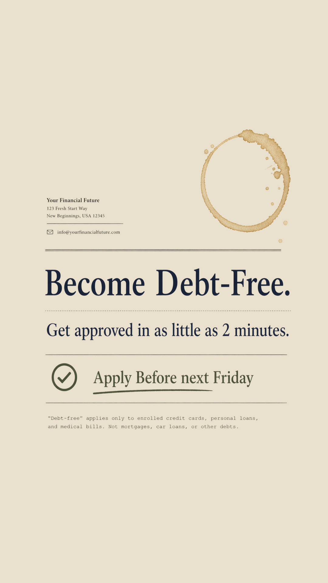 National Debt Relief Facebook ad