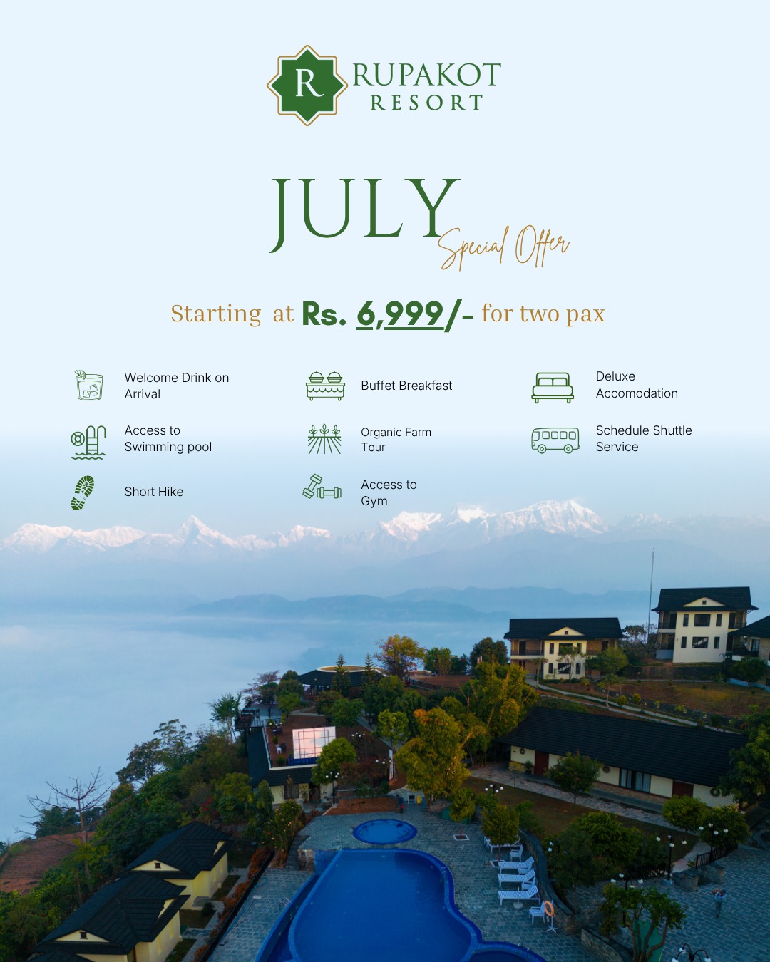 Rupakot Resort Facebook ad: July at Rupakot Resort