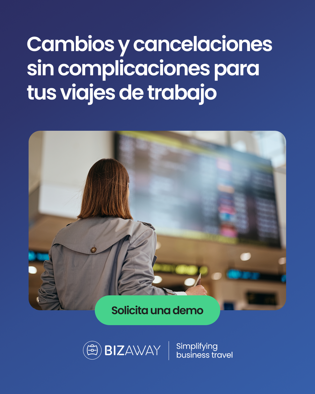 BizAway Facebook ad: Viajes de Empresa con Cero Riesgos