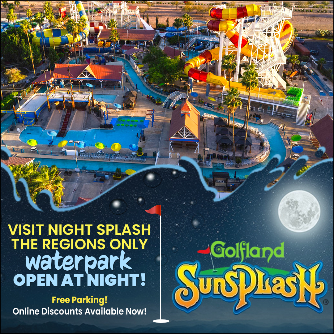 Golfland Sunsplash Facebook ad from May 23, 2026