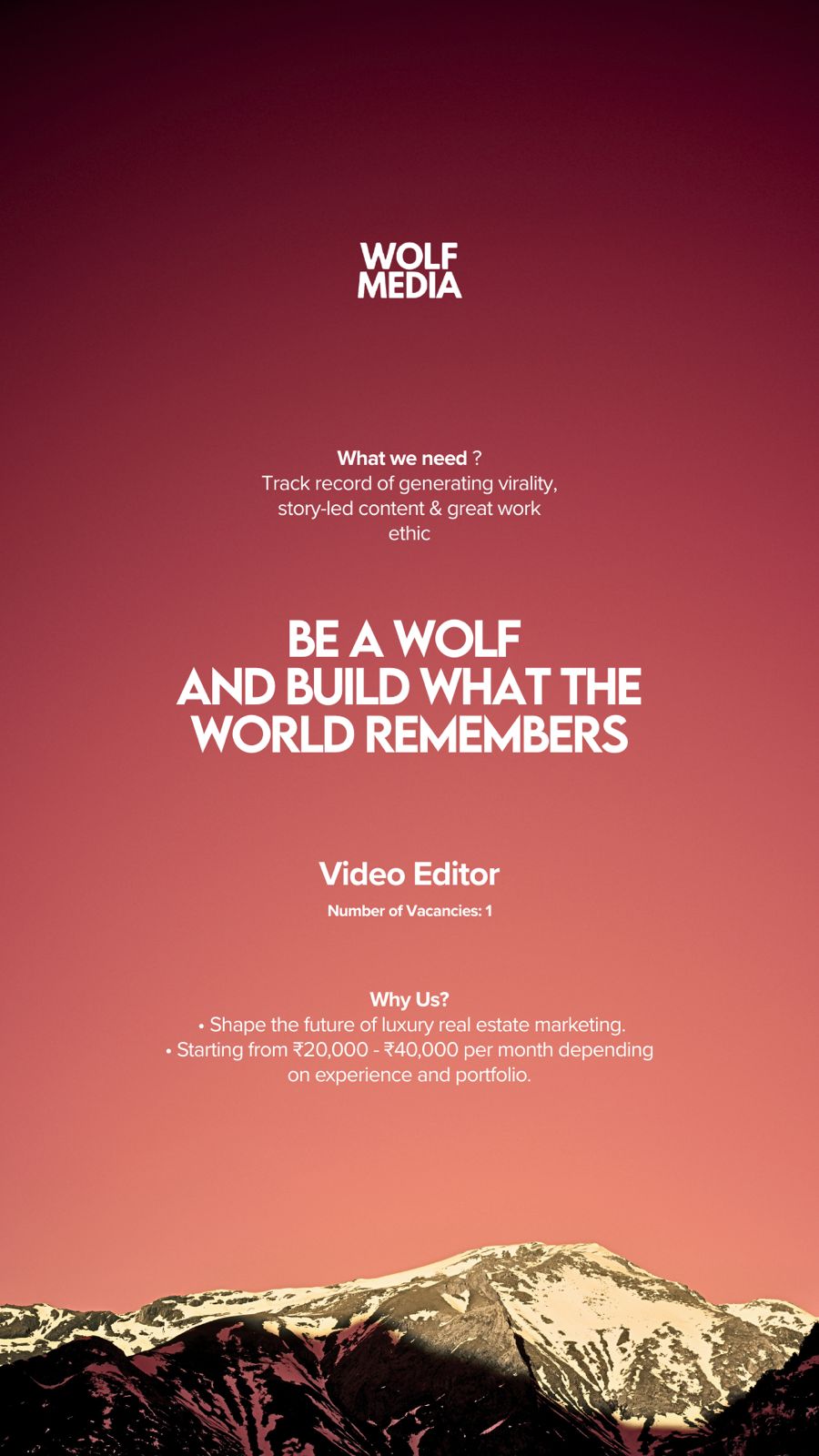 Wolf Media Careers Facebook ad: Wolf Media is Hiring