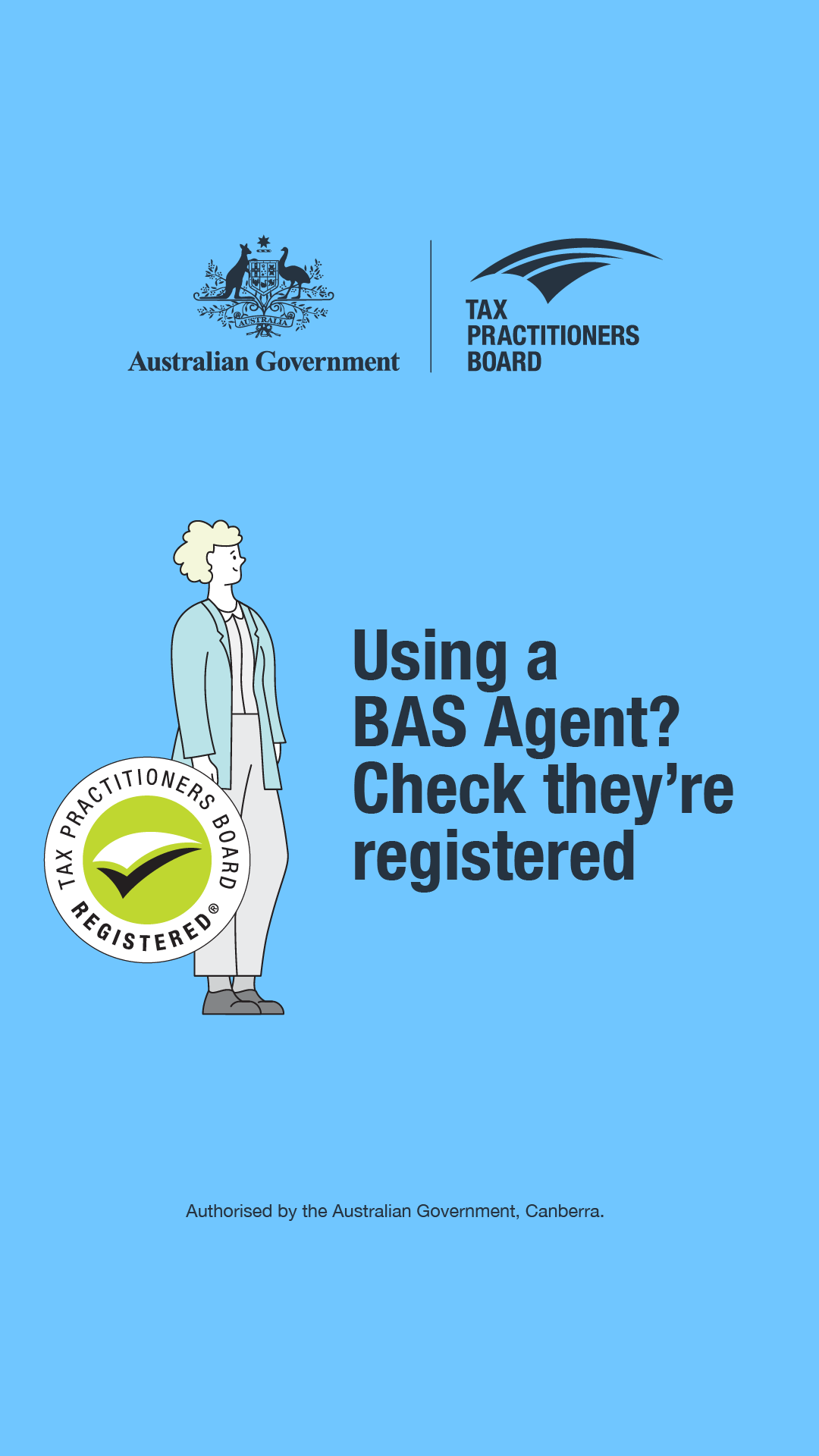 Tax Practitioners Board Facebook ad: Using a BAS agent? Check they're registered