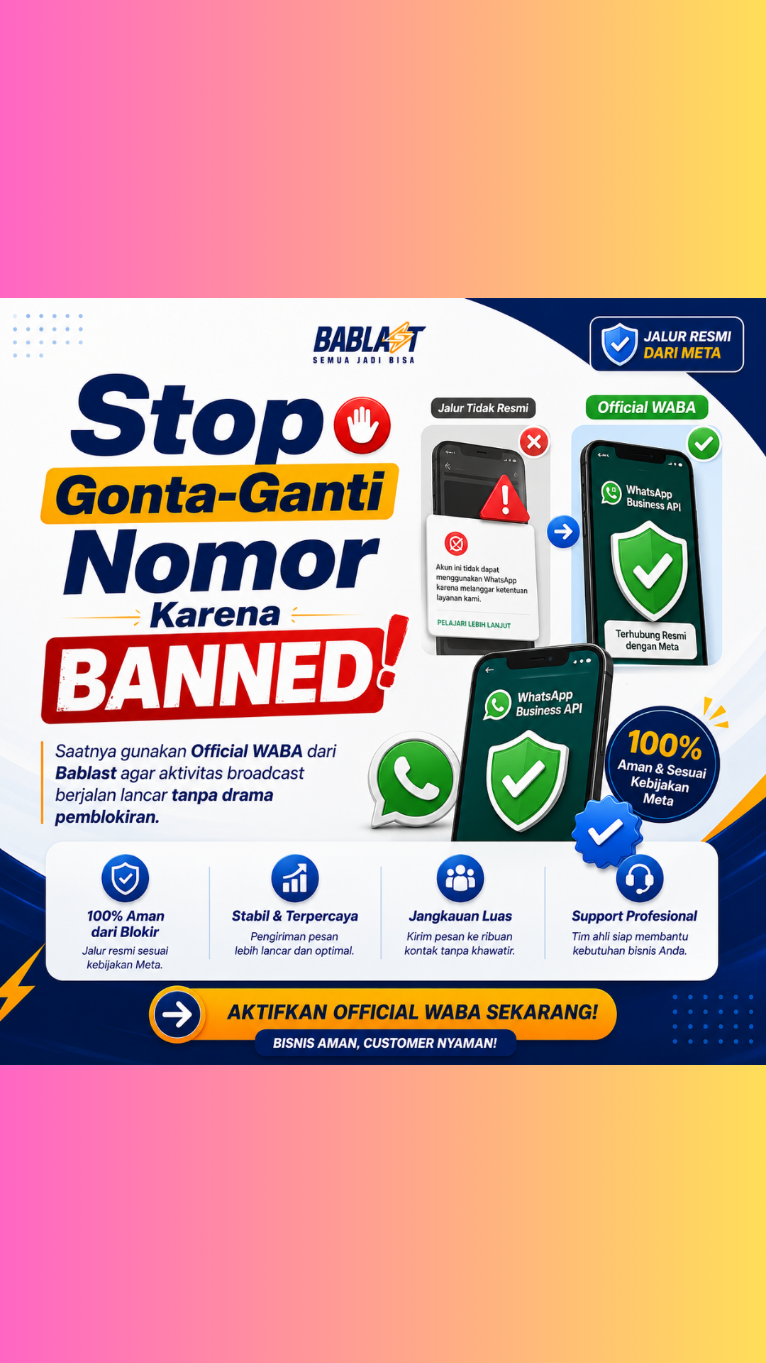 Bablast ID Facebook ad: Pakai WABA Sekarang
