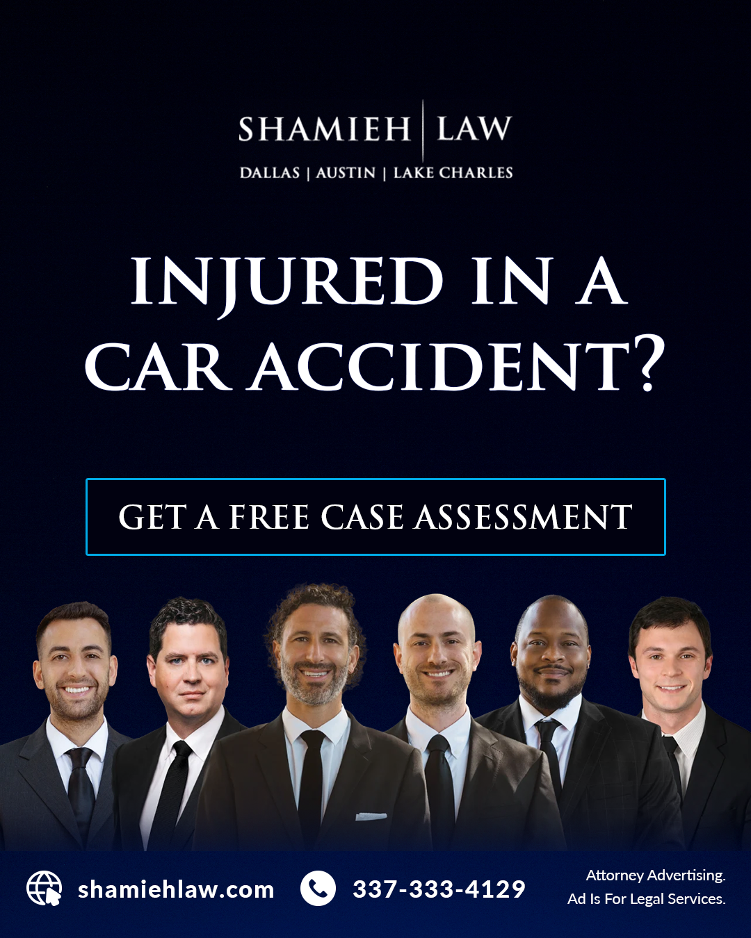 Shamieh Law Facebook ad from May 26, 2026