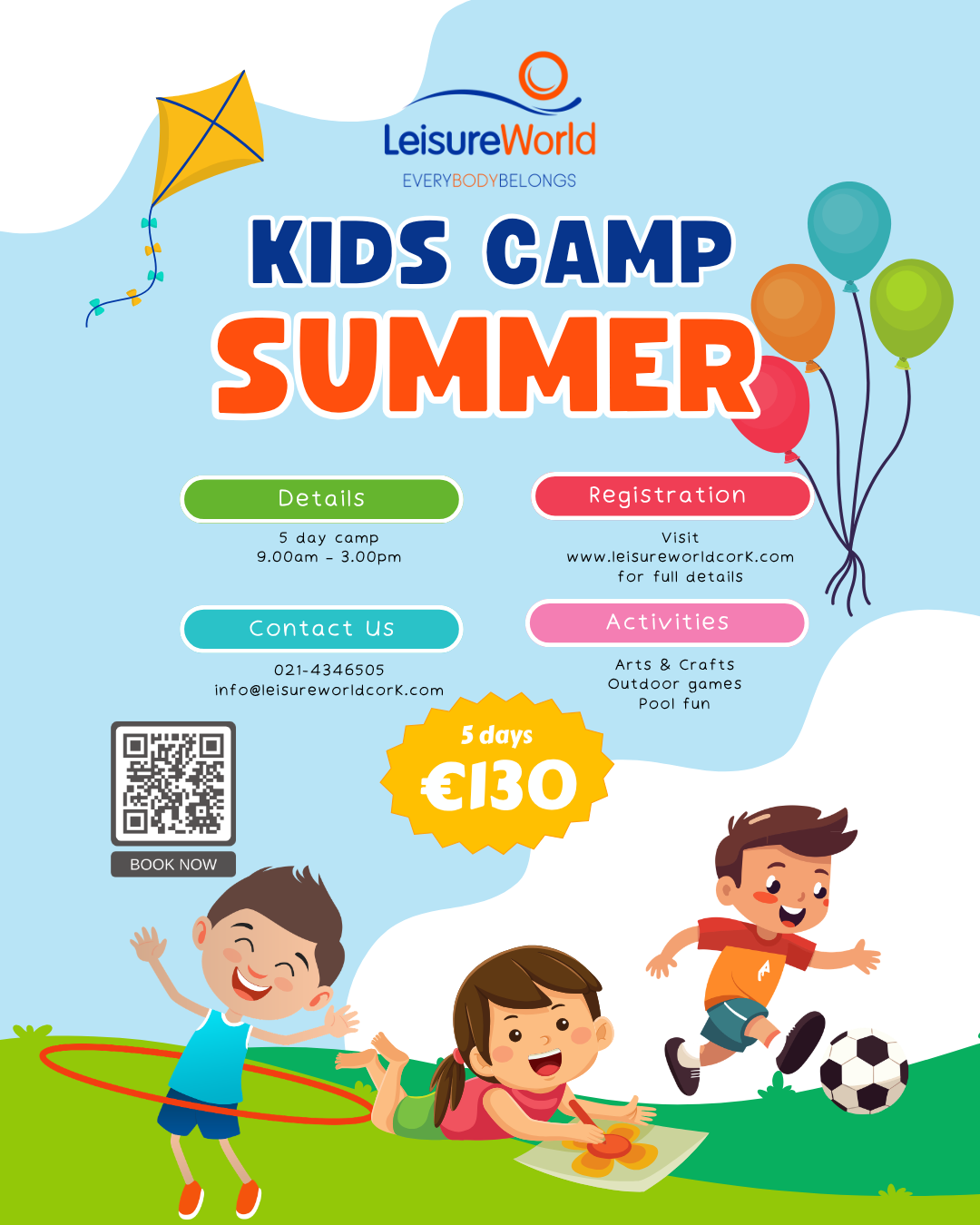 LeisureWorld Bishopstown Facebook ad: LeisureWorld Summer Camps 2026 - Book Now!