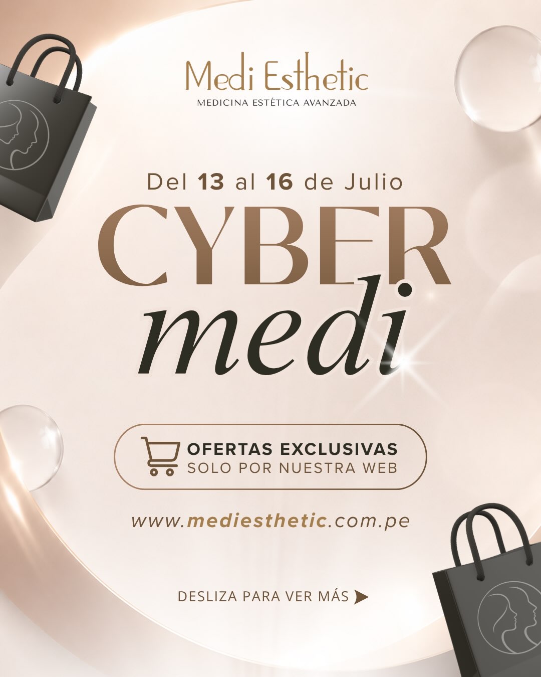 Medi Esthetic Peru Facebook ad: ¡LLEGARON LOS CYBER DAYS A MEDI ESTHETIC!