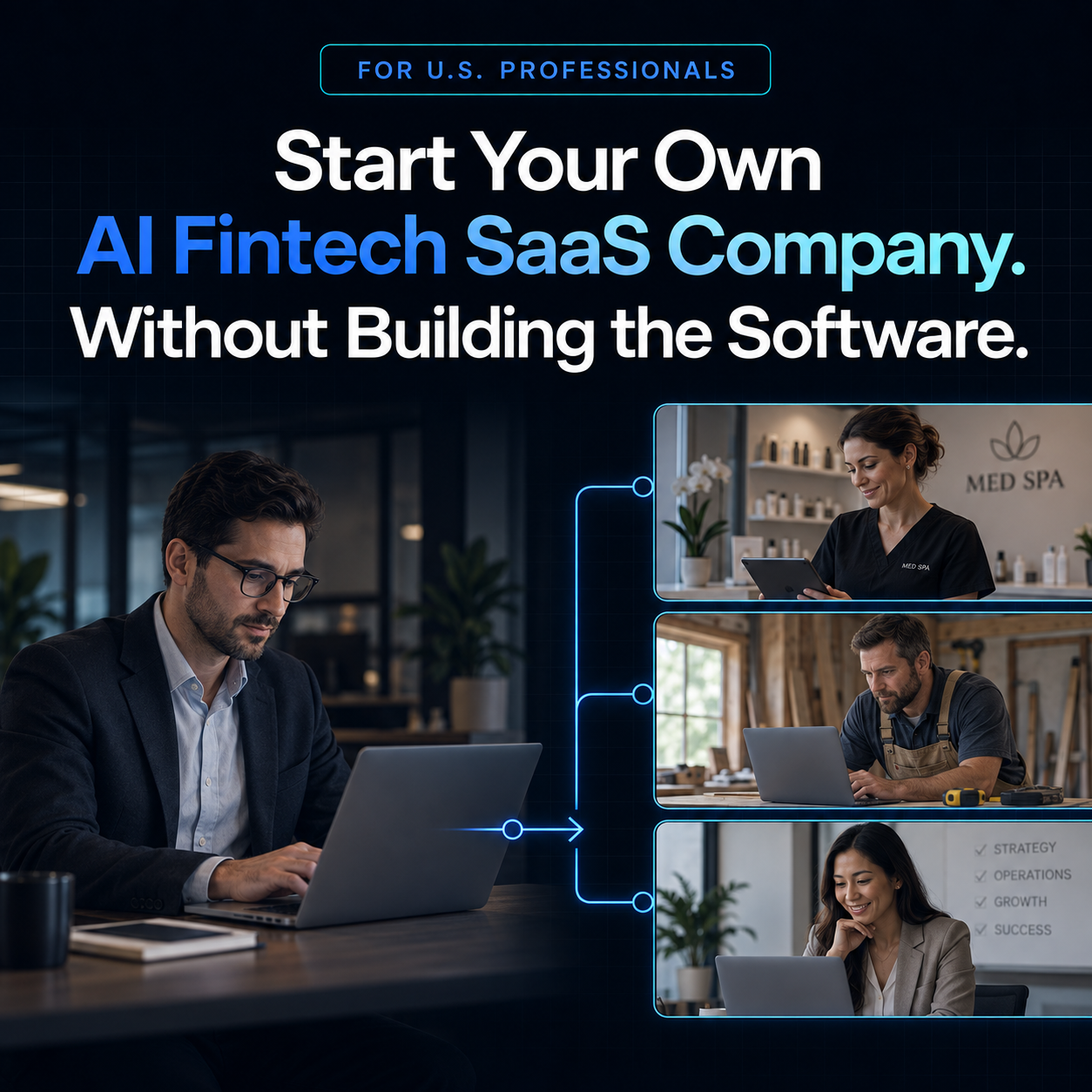 AI Funding Solutions Facebook ad: Start an AI Fintech SaaS Company Alongside Your Career