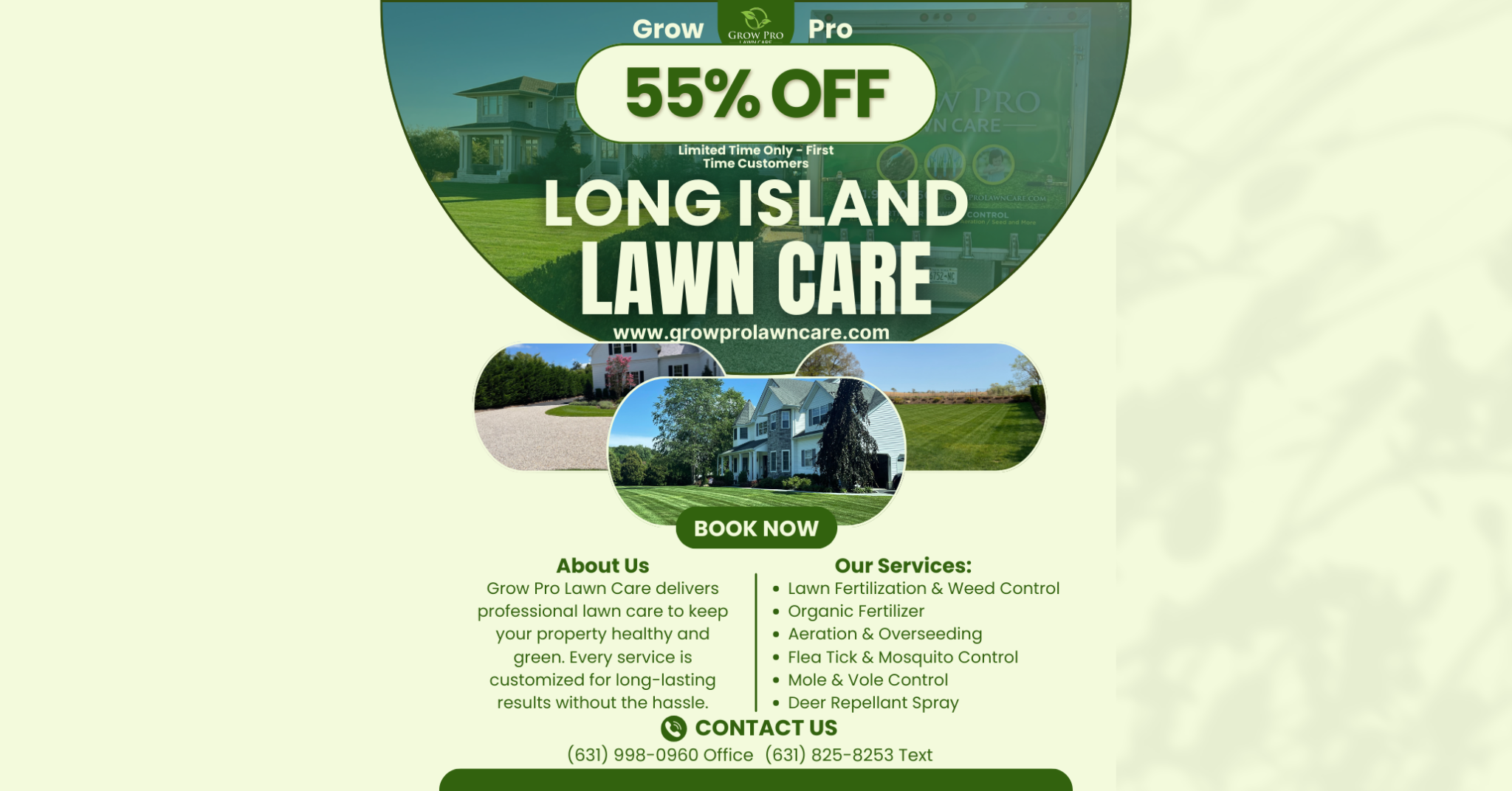 Grow Pro Lawn Care Facebook ad from Feb 23, 2026