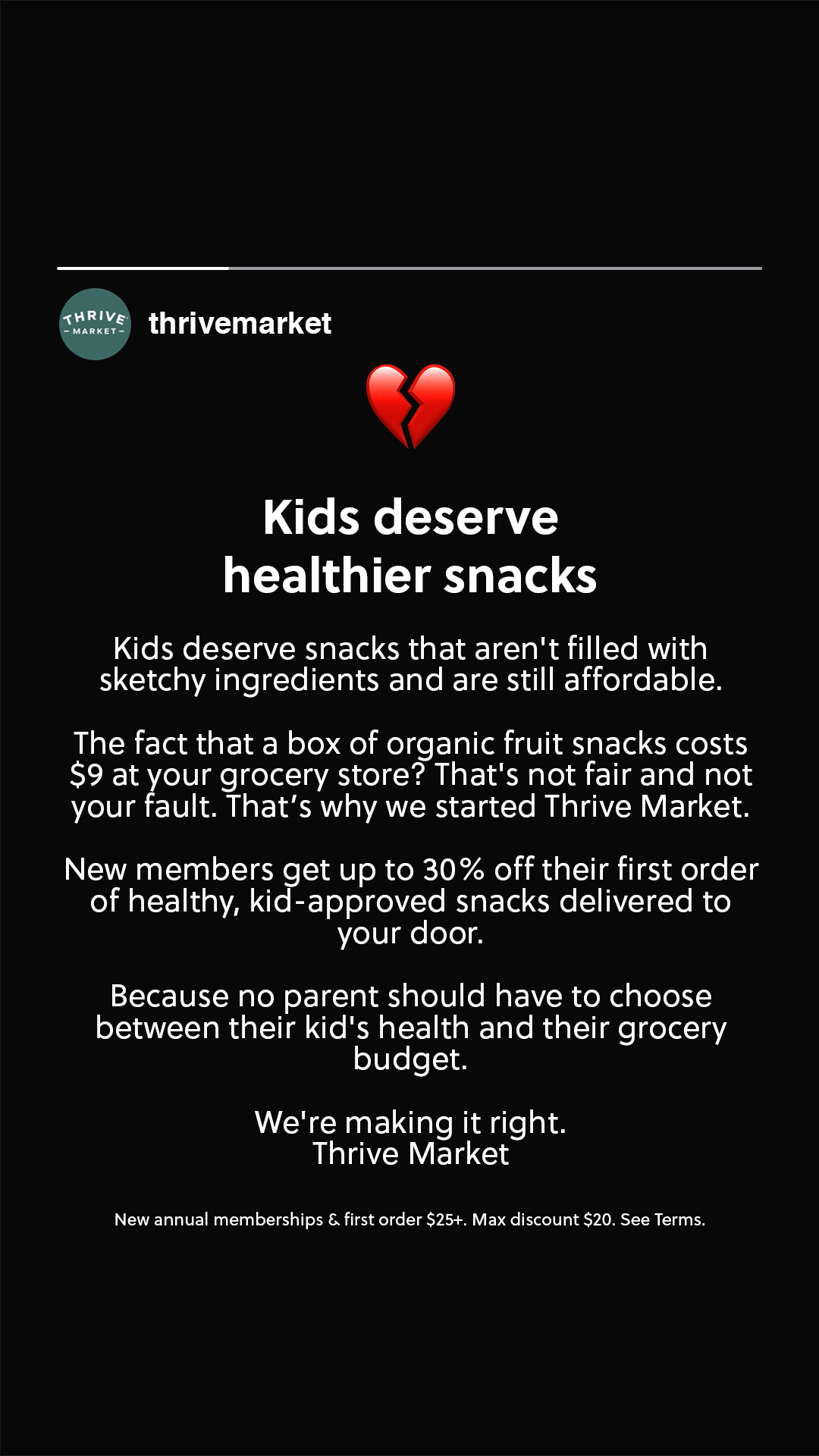 Thrive Market Facebook ad