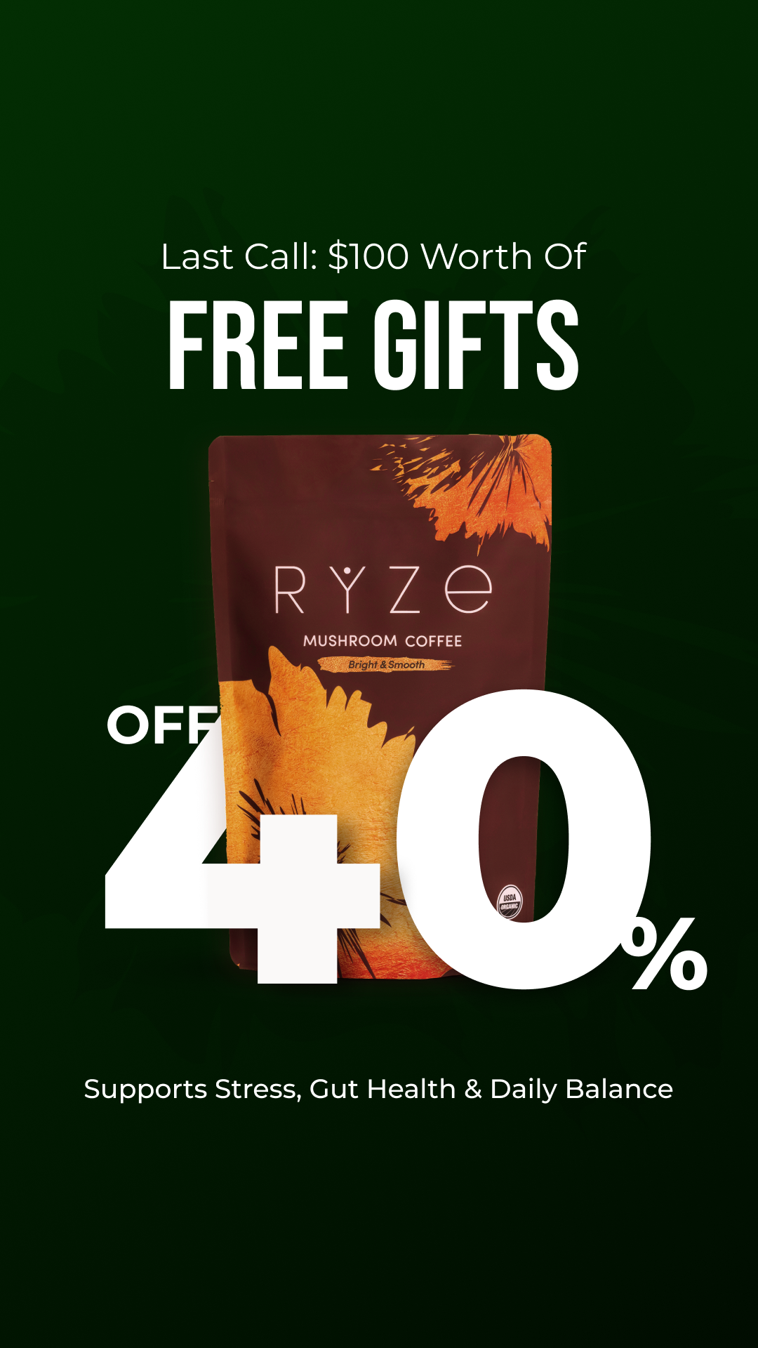 RYZE Superfoods Facebook ad