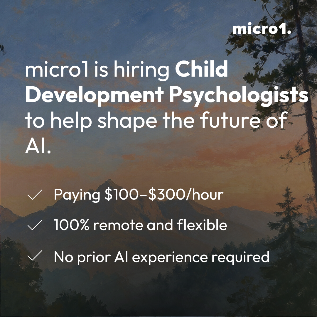 micro1 Facebook ad: Child Development Psychologist