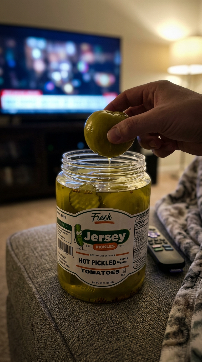 Jersey Pickles Facebook ad: Snack Time Just Got Serious