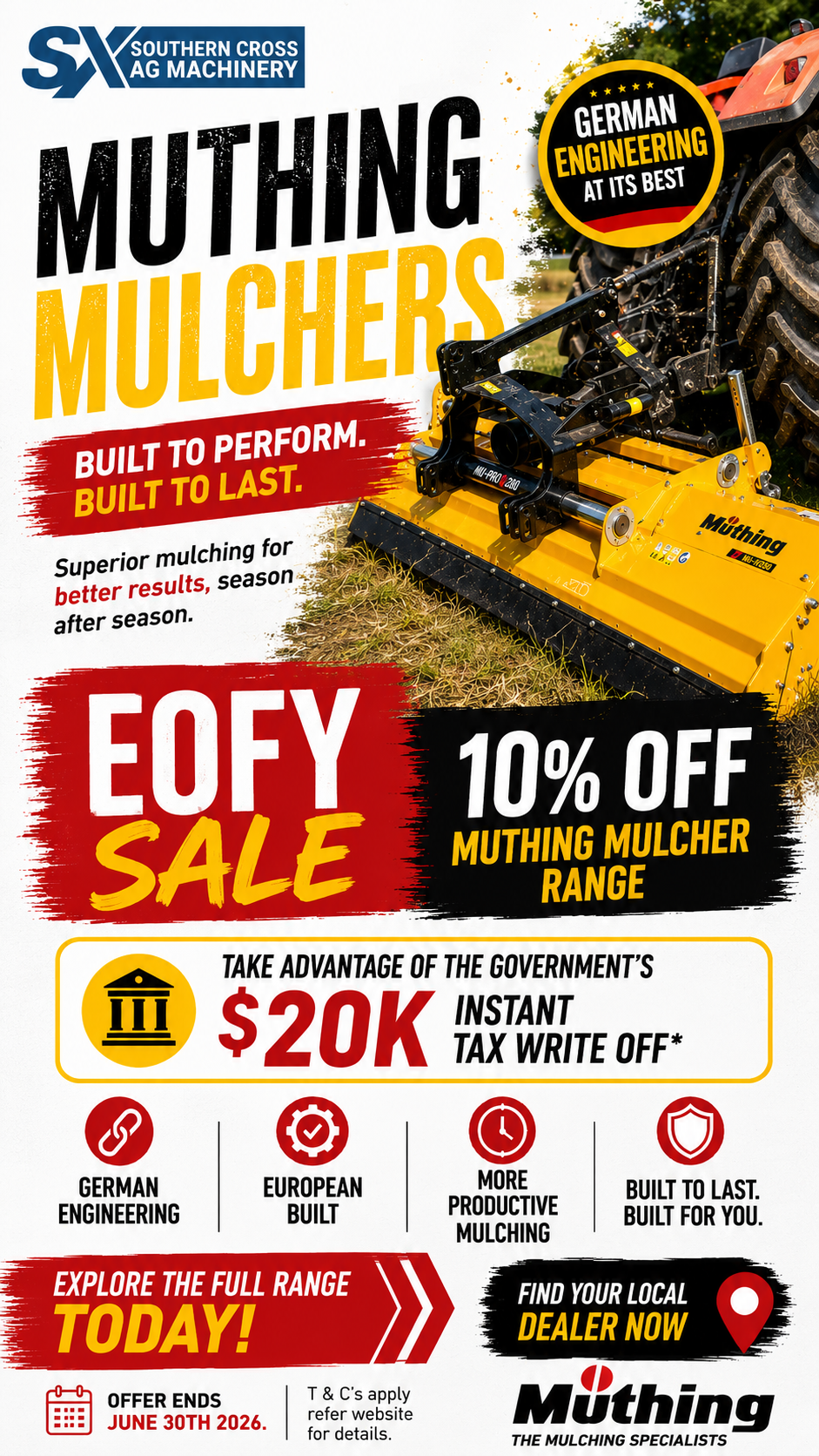 Southern Cross Ag Machinery Facebook ad from May 27, 2026