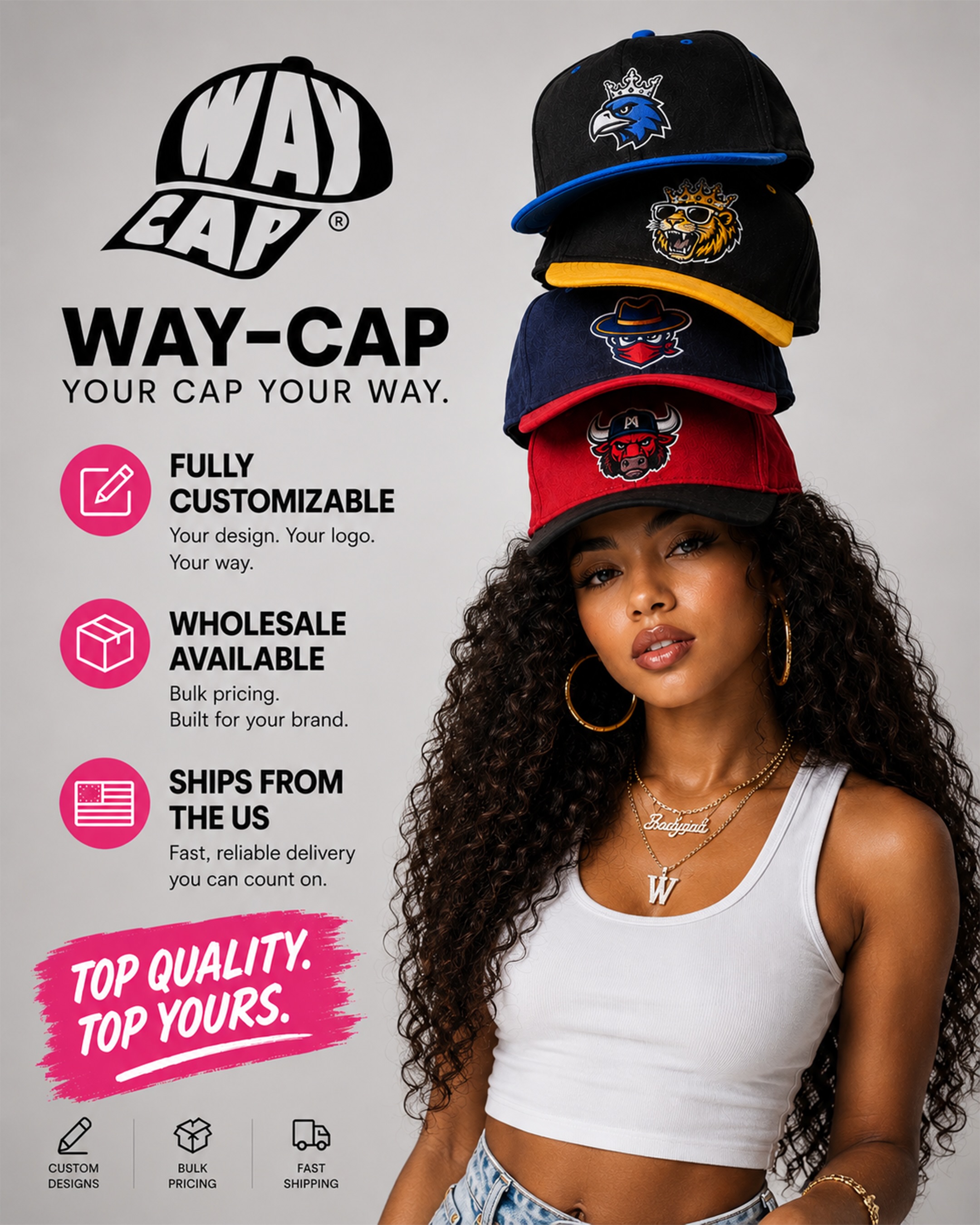 Waycap Inc. Facebook ad: Waycaps | Best Wholesale Hats | Hats in Bulk