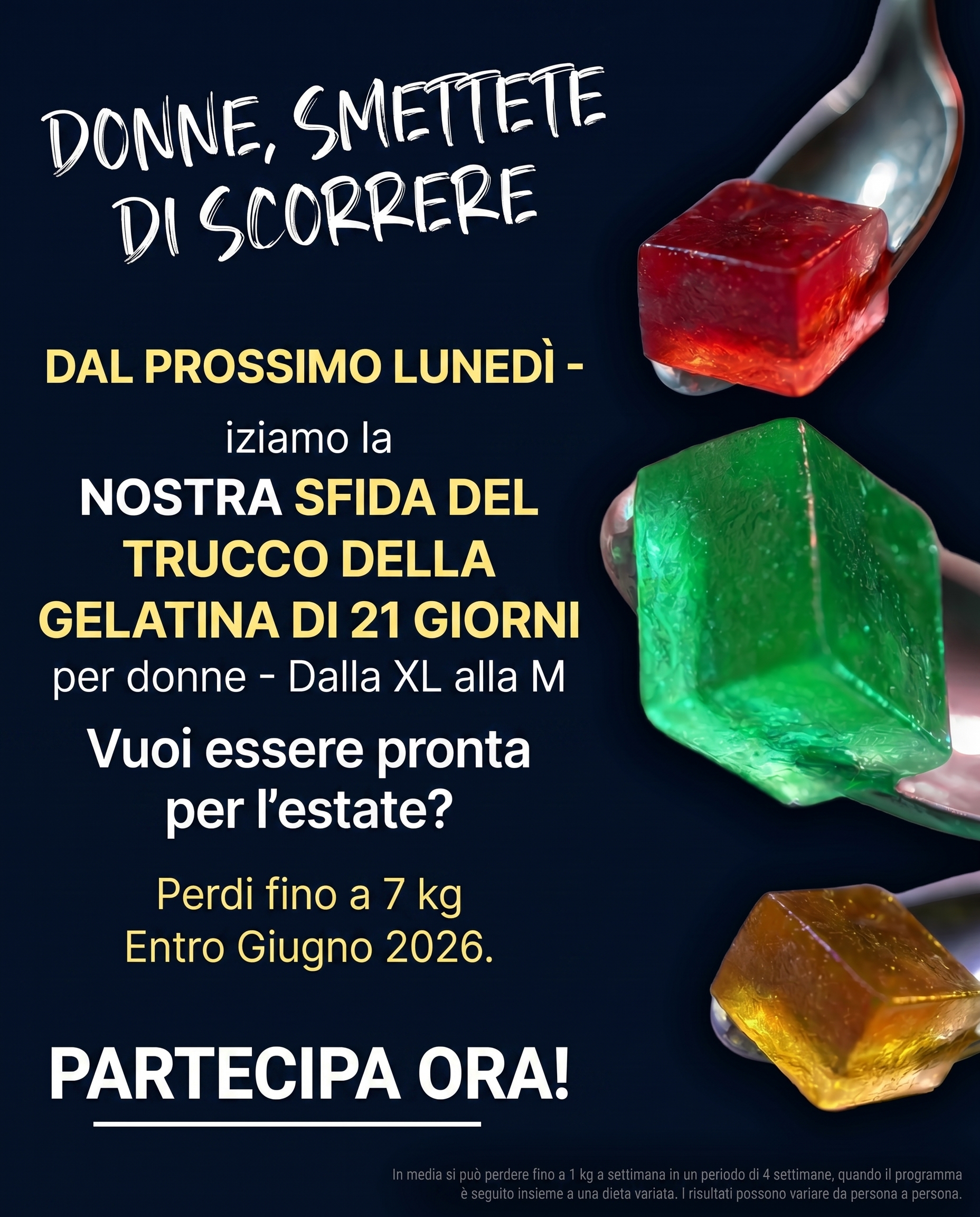 My Diet Challenge Facebook ad: Bastano solo 2 settimane per fare la differenza