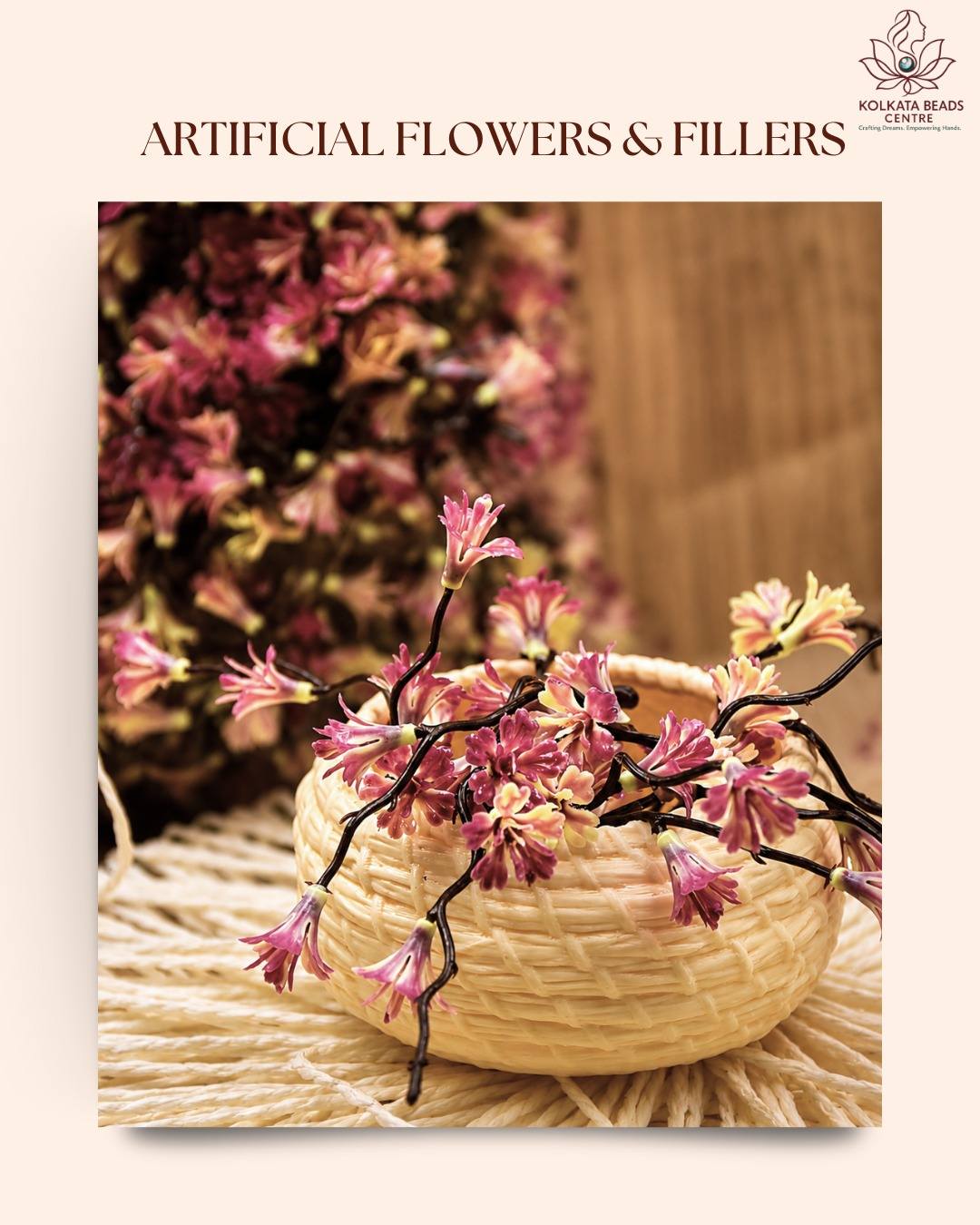 Kolkata Beads Centre Facebook ad: Premium Artificial Flowers & Fillers, Bulk & Retail
