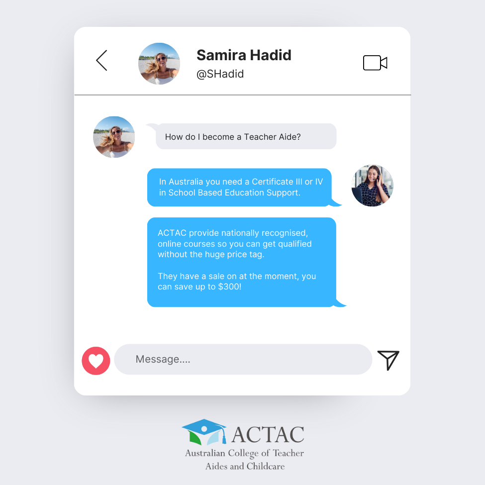ACTAC - Australian College of Teacher Aides and Childcare Facebook ad