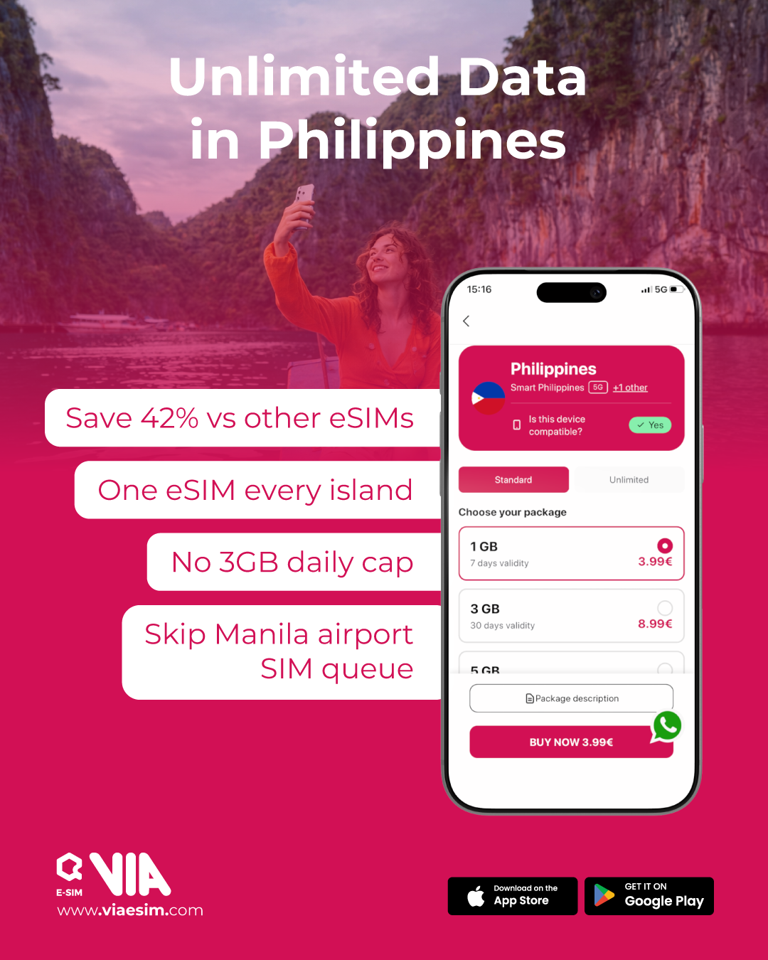 VIA ESIM - English Facebook ad: Get your eSIM now