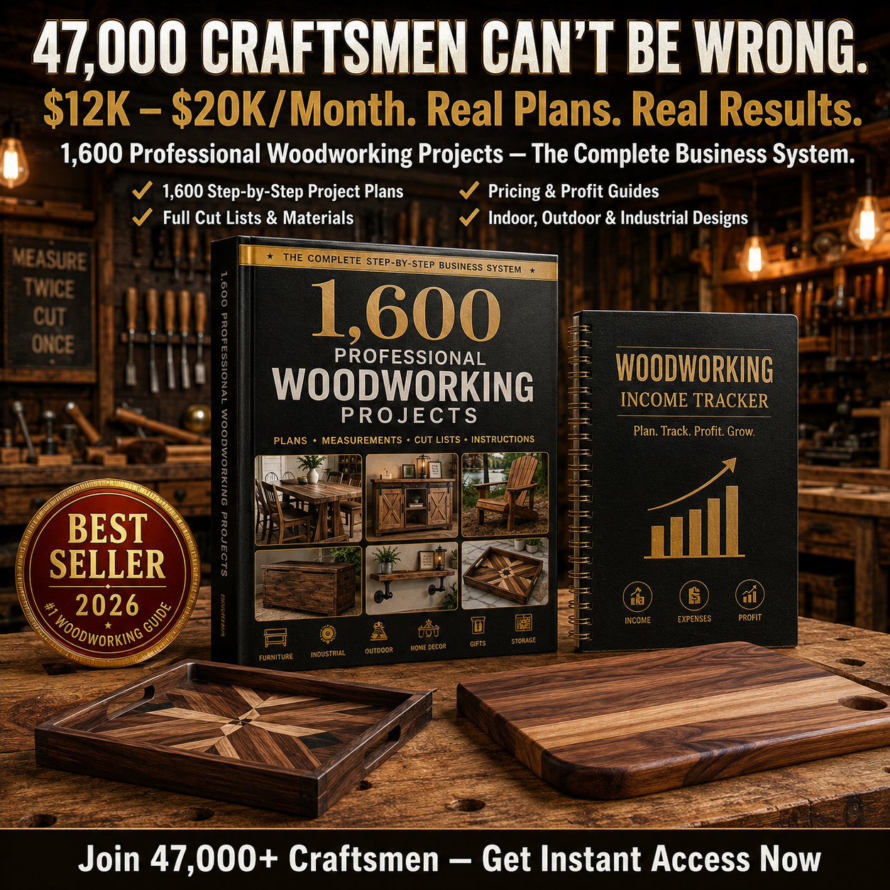 Expert Academy Facebook ad: Why do some hobbyists build perfect furniture on their…