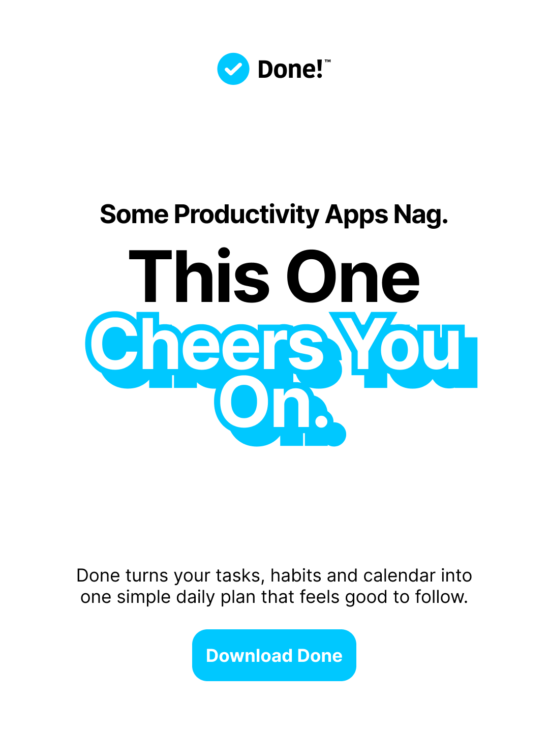 Done - Happy Productivity App Facebook ad from Jul 30, 2026