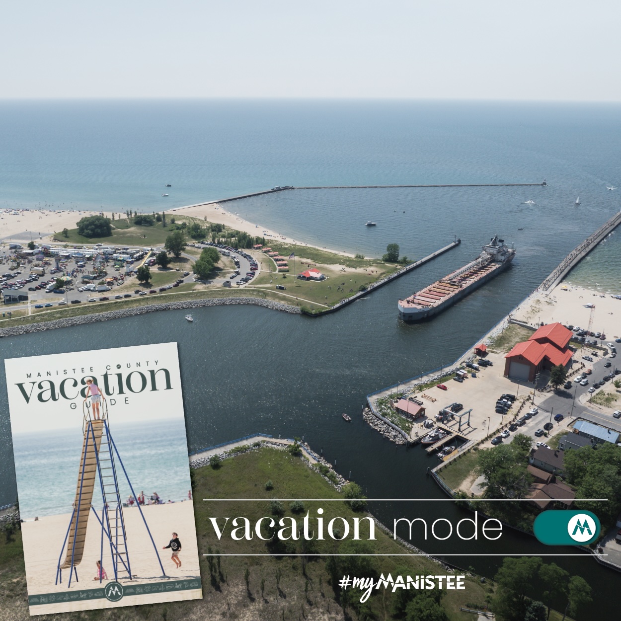 Manistee Tourism Facebook ad: FREE Northern Michigan Travel Guide