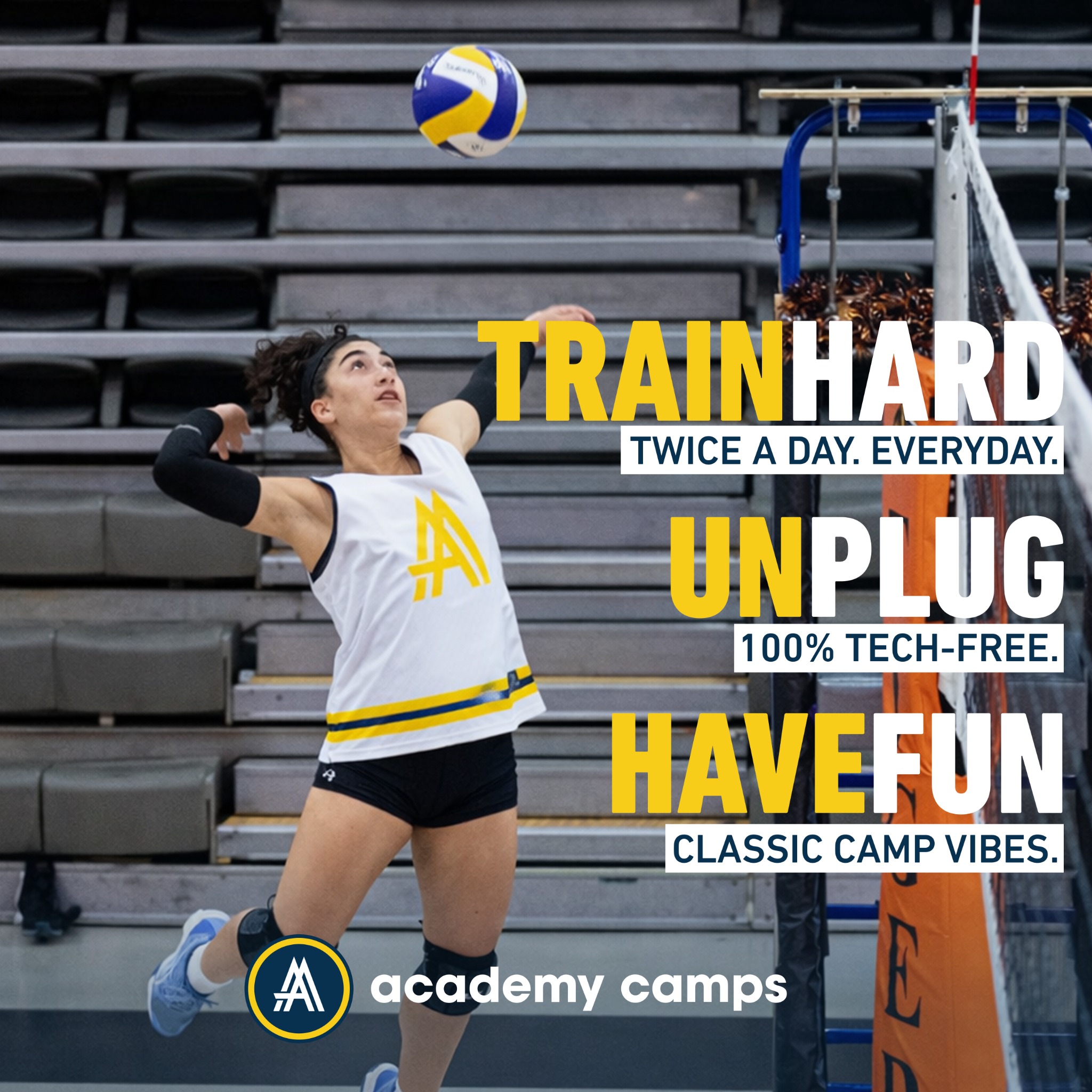 Academy Camps Facebook ad: Overnight Volleyball Camp