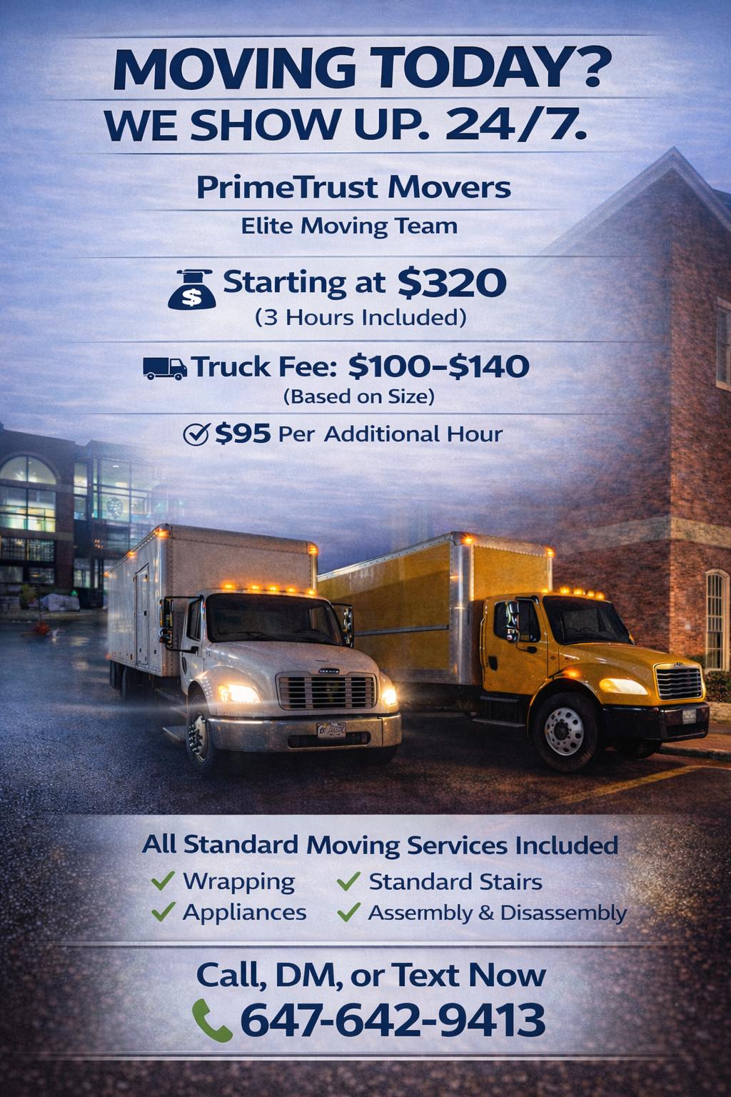 PrimeTrust Movers Facebook ad: Moving is stressful.