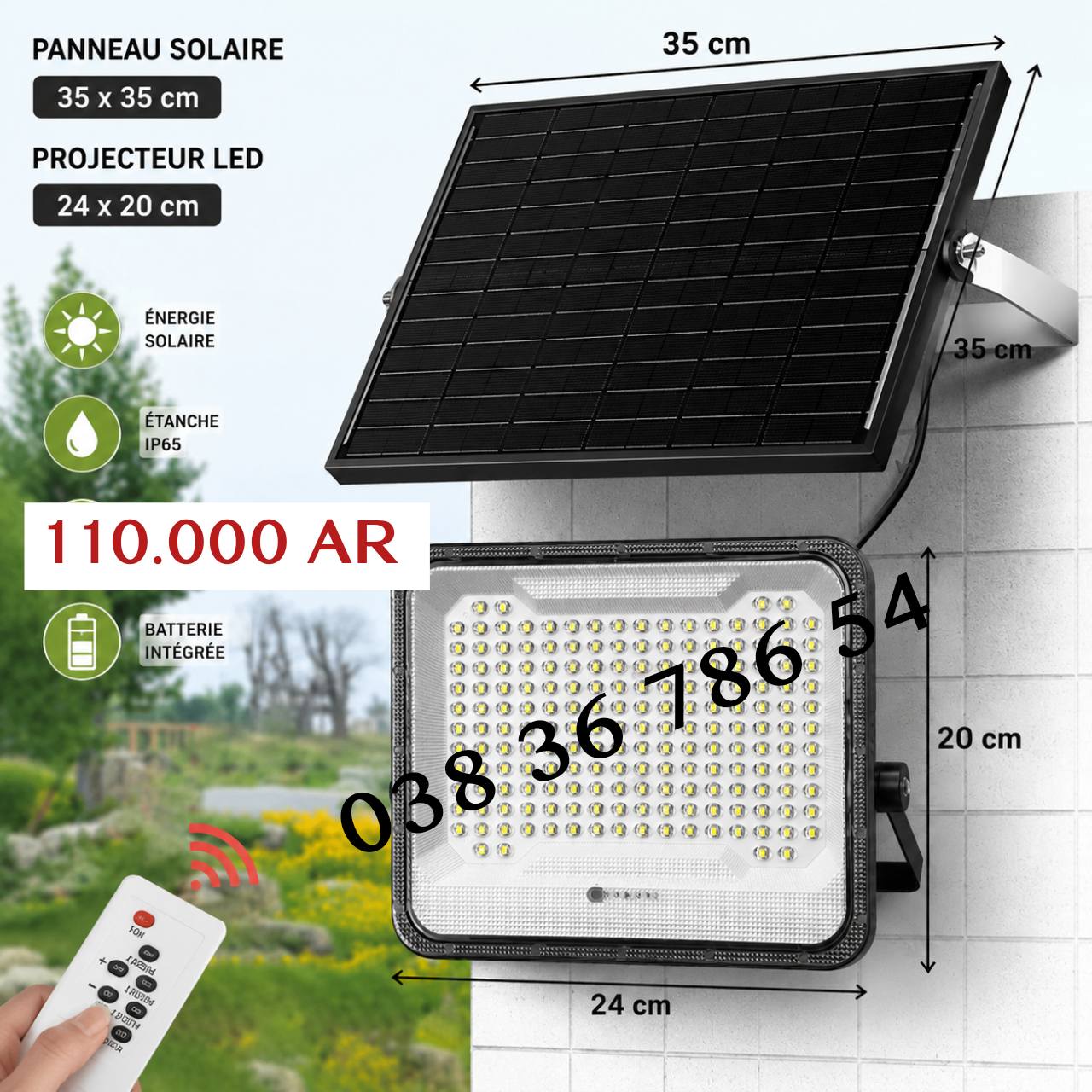 A&N Shopp Facebook ad: PROJECTEUR LED SOLAIRE