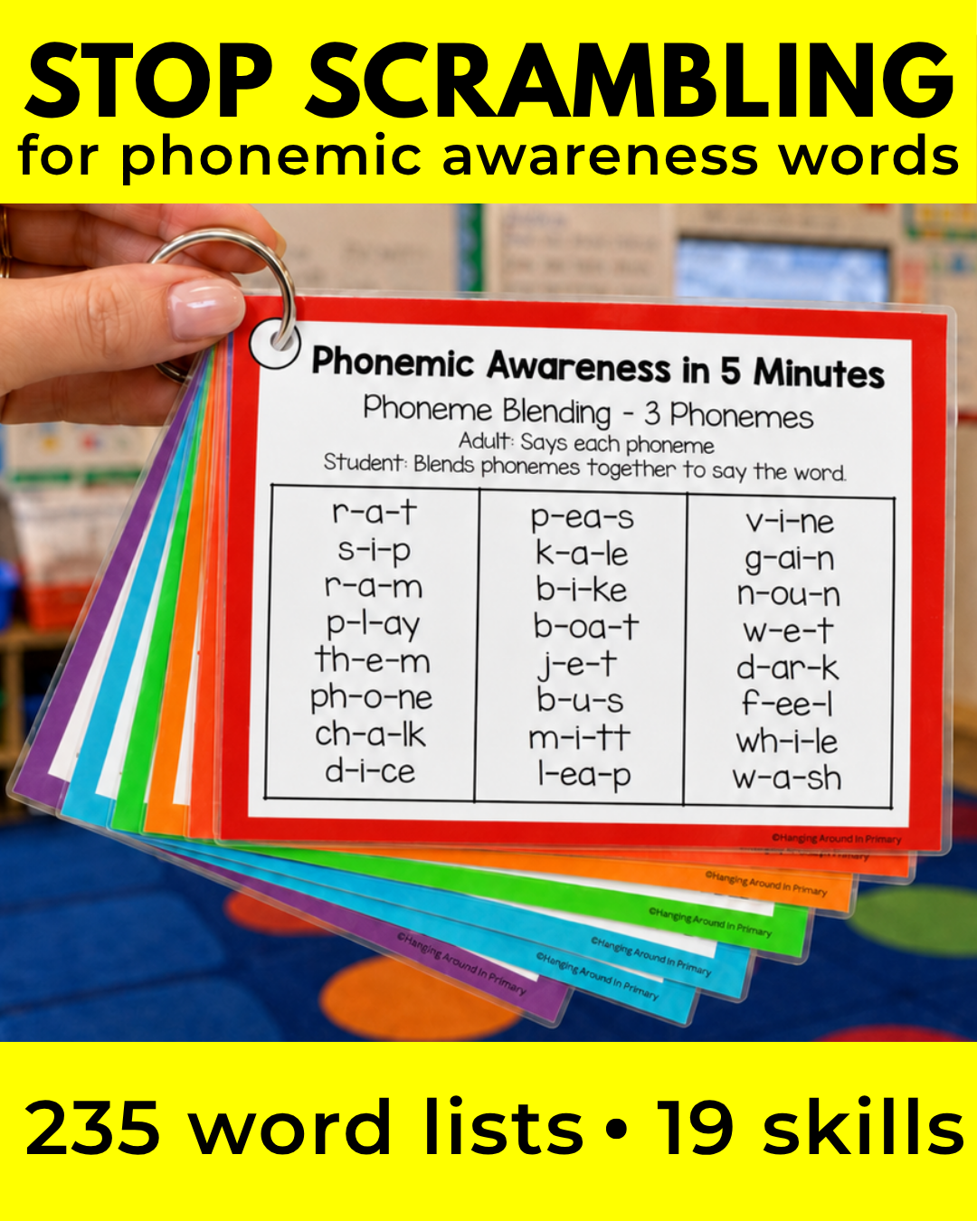 Hanging Around in Primary Facebook ad: Stop Scrambling for Words