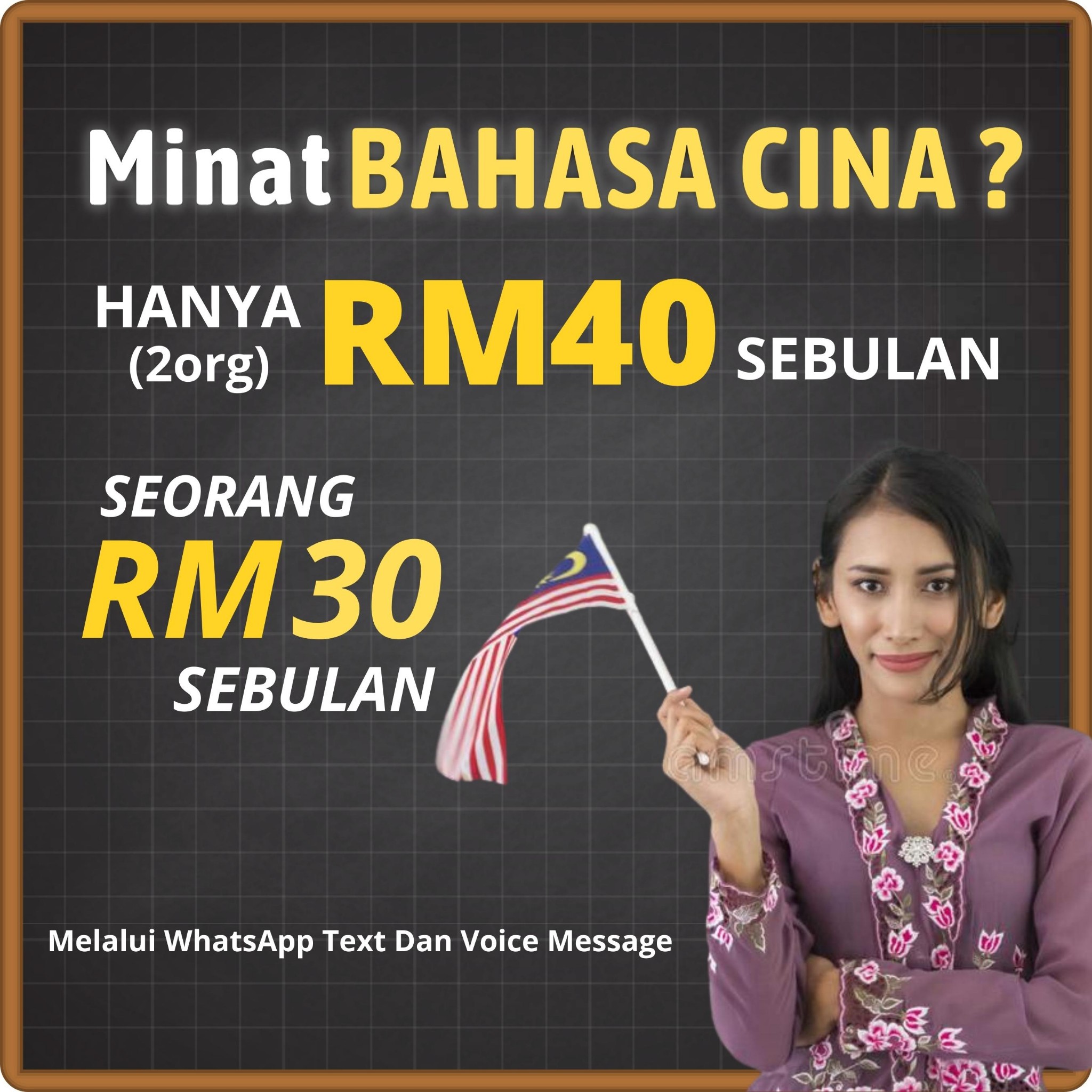 Mandarin class online adult Facebook ad: Chat With Us