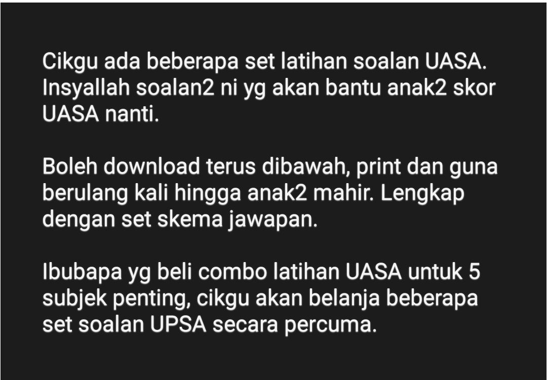 Cikgu Ain Study Center Facebook ad: BANK SOALAN UASA 2026