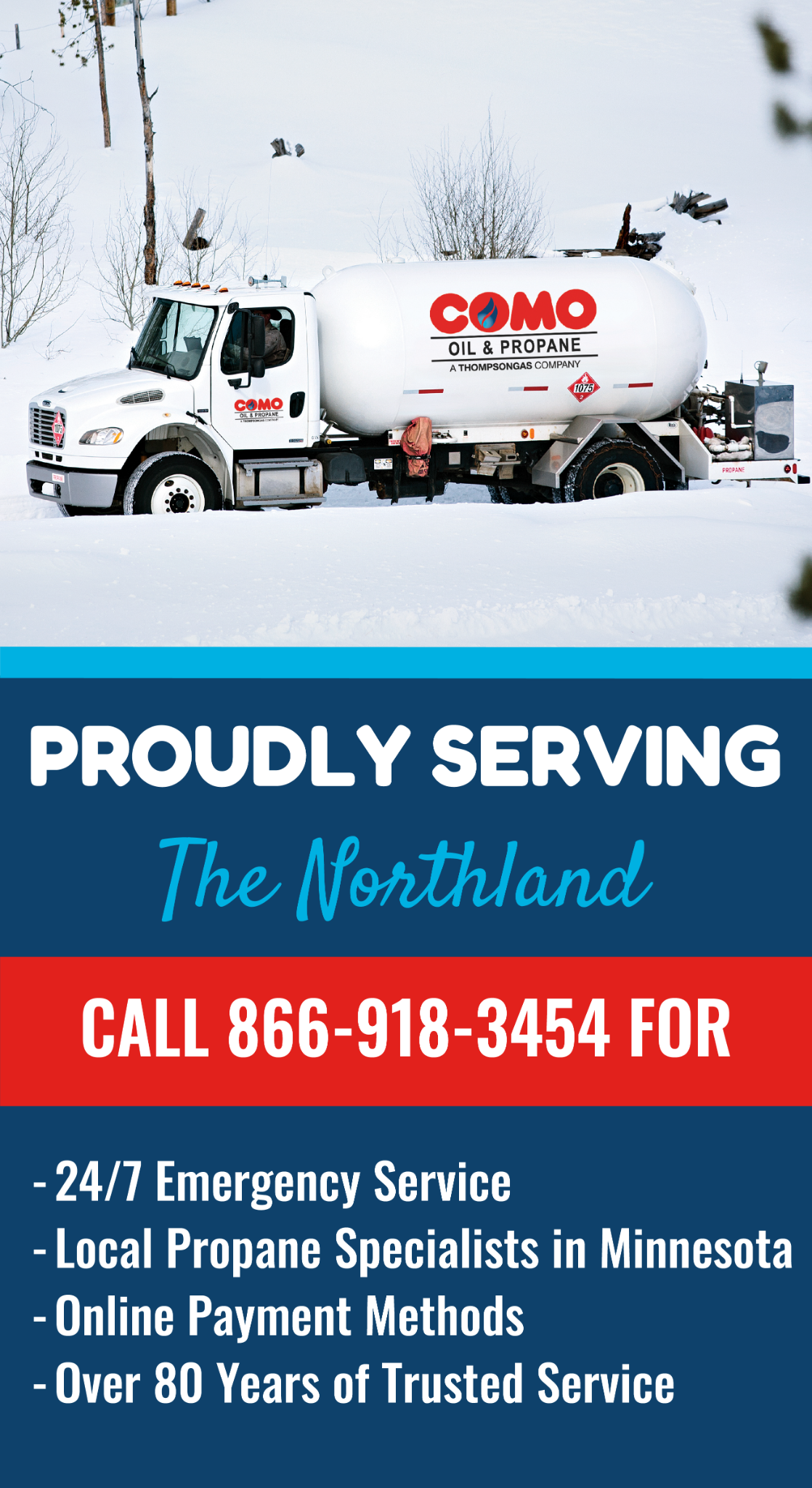 Como Oil & Propane Facebook ad from Feb 9, 2026