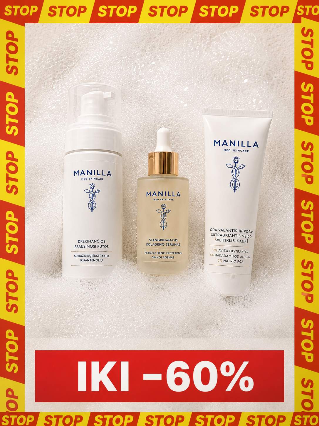 Manilla Facebook ad: Iki -60% visam asortimentui