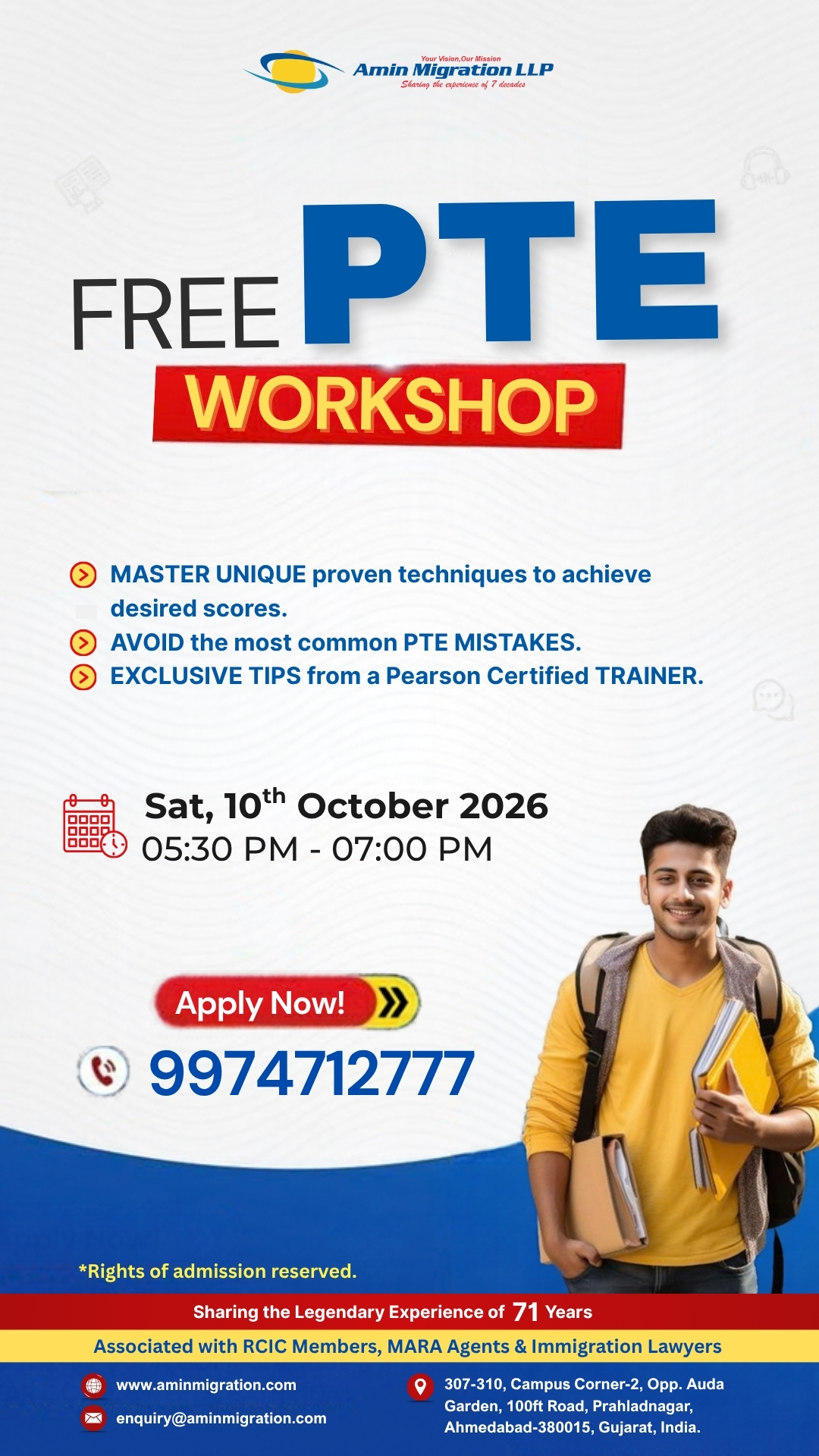 Amin Migration Facebook ad: Boost Your PTE Score
