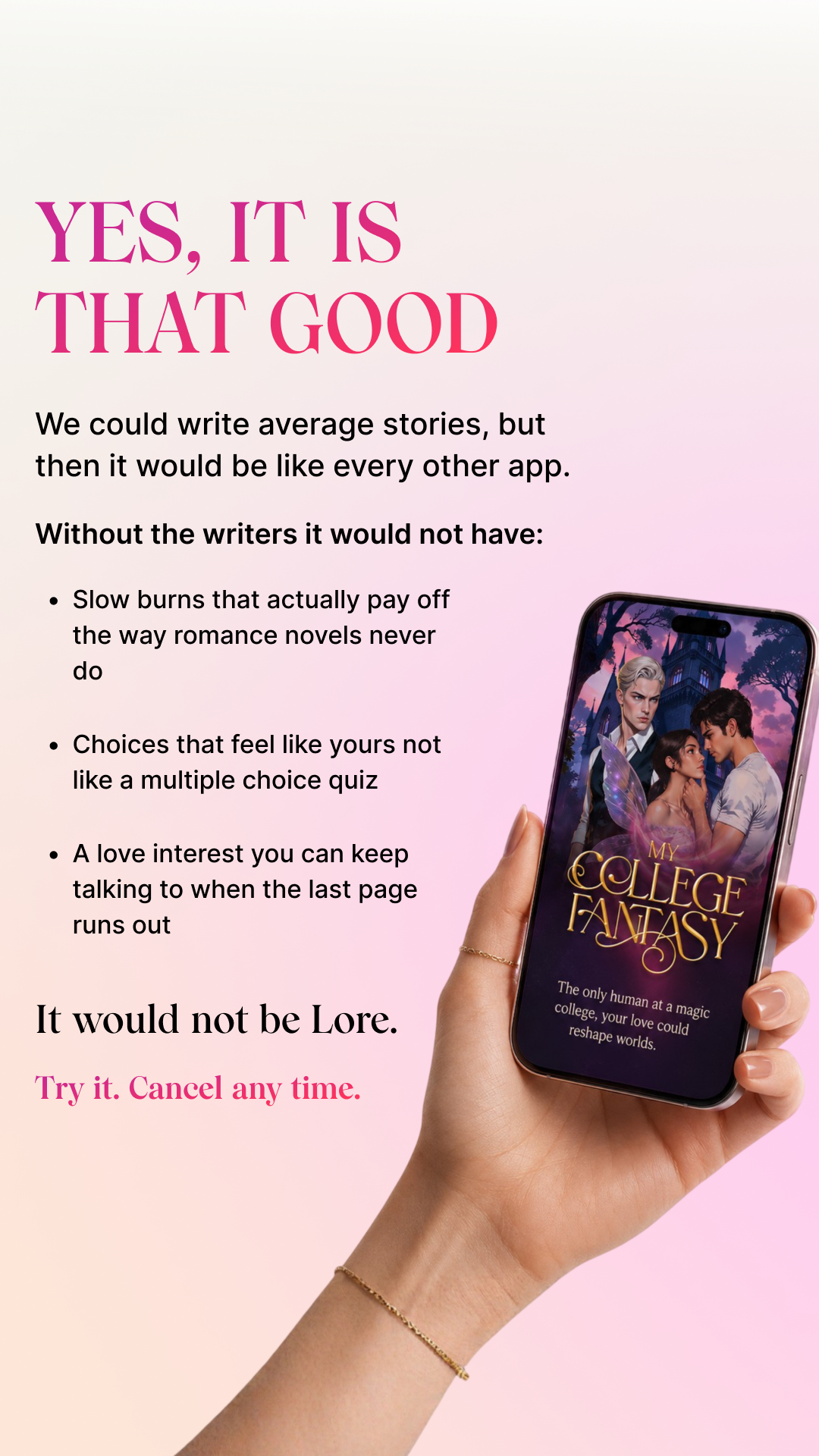 Lore: Interactive Stories Facebook ad