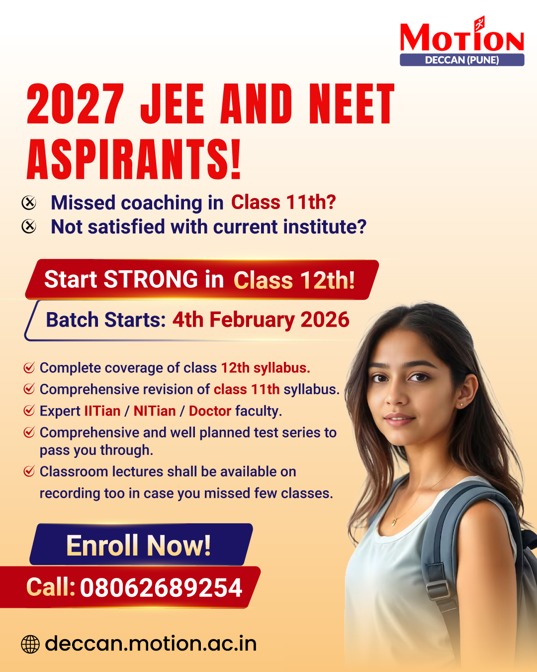 Motion Education Deccan, Pune Facebook ad from Jan 10, 2026
