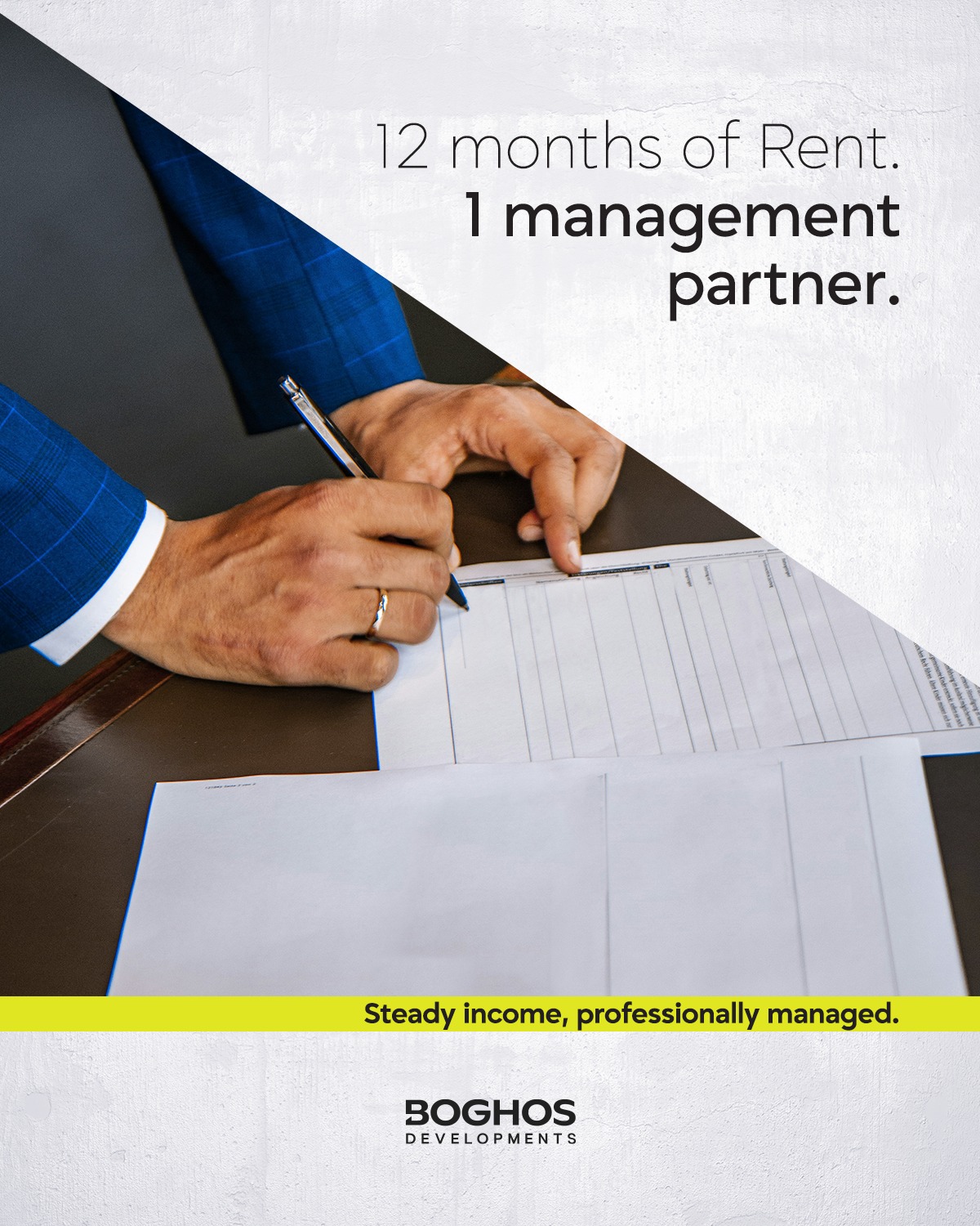 Boghos Developments Facebook ad: 12 months of rent.