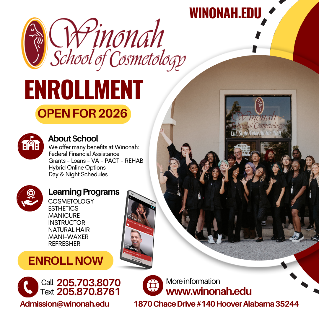 Winonah School Of Cosmetology Facebook ad: From Passion to Profession, Cosmetology Classes Open