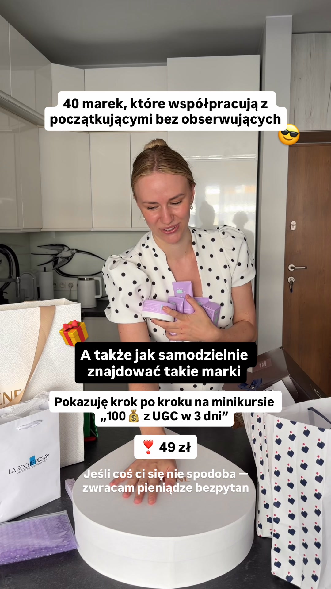 Weronika Uszko Facebook ad: 3-dniowy mini-kurs online o UGC