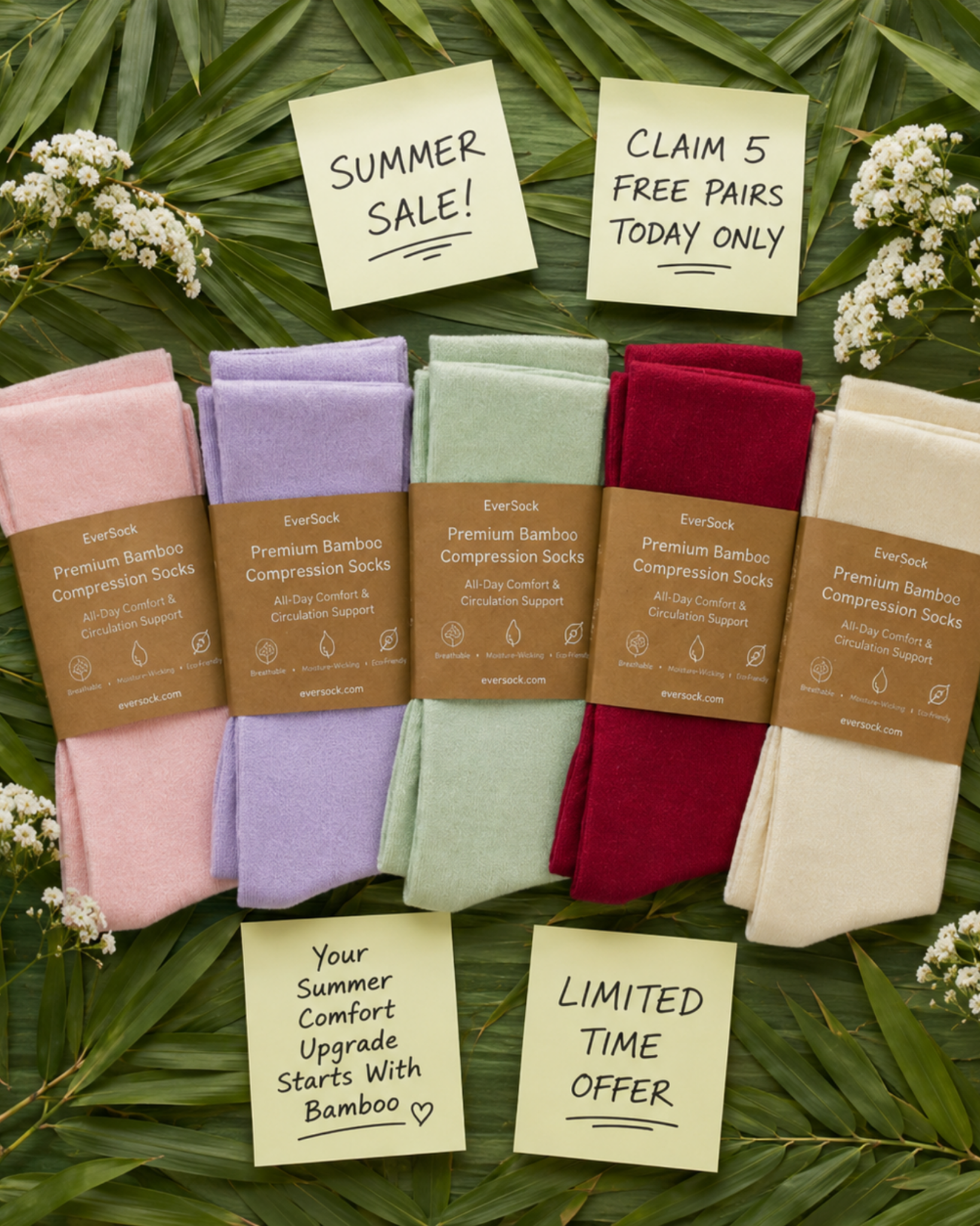 EverSock Facebook ad: Buy 3 Pairs Get 5 Free!
