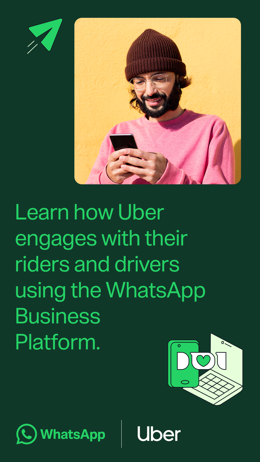 WhatsApp for Business Facebook ad: How Uber uses WhatsApp