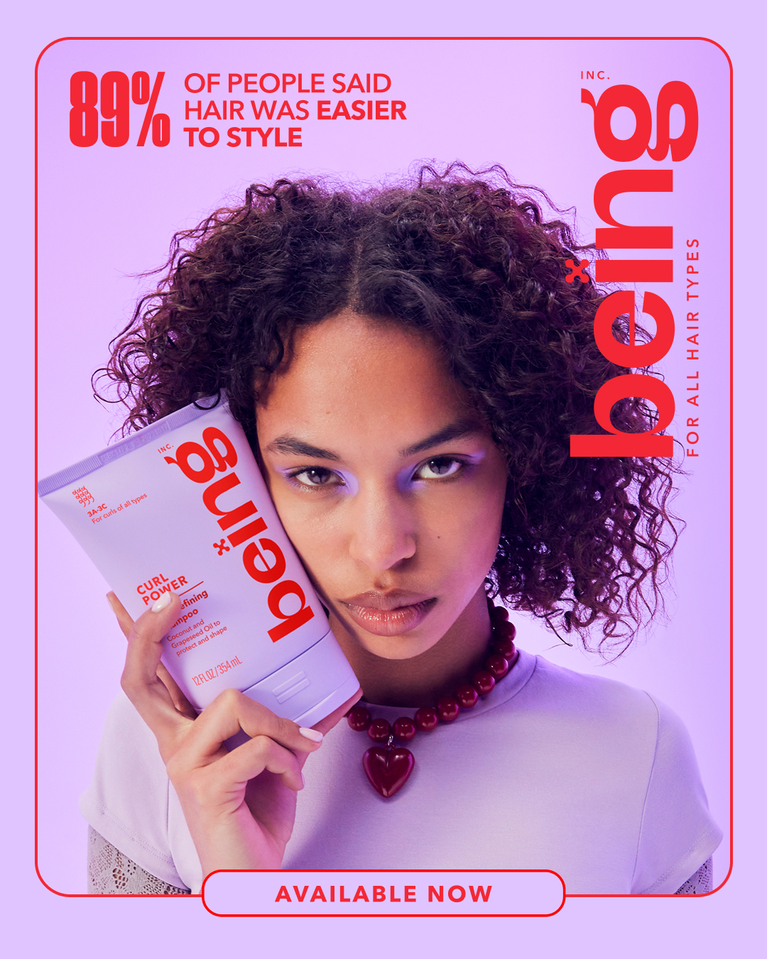 Being Haircare Facebook ad: want dream definition for your curls?